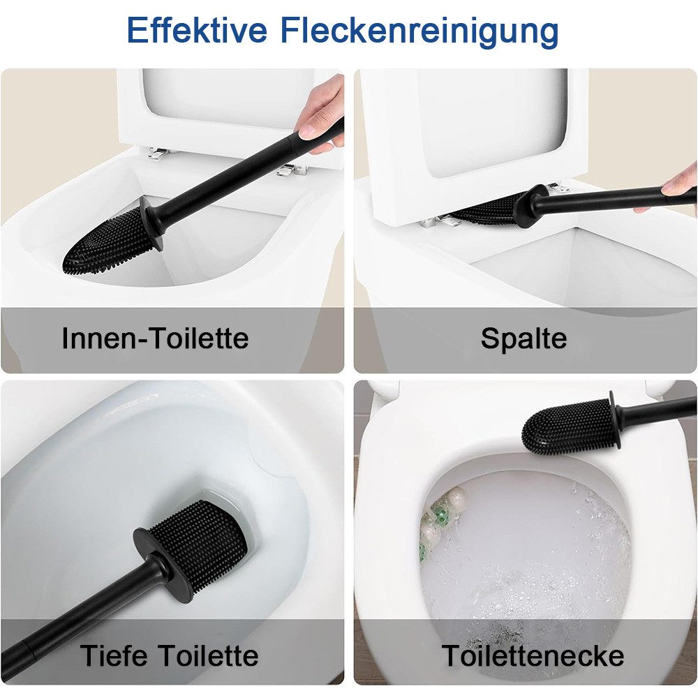 TUWENA Badaccessoire-Set Silikon-Toilettenbürste und Halter, biegsam, effiz günstig online kaufen