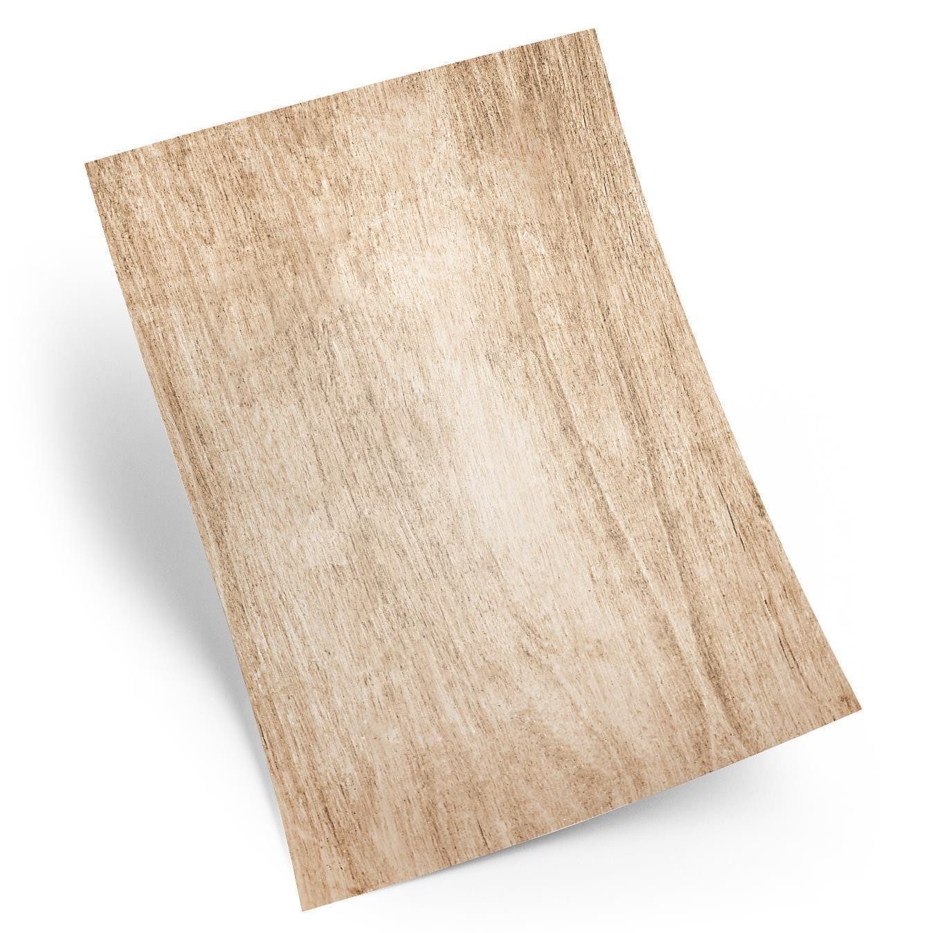 Logbuch-Verlag Klappkarte 100 Blatt Holz-Optik Briefpapier Holz Struktur Motivpapier DIN A4
