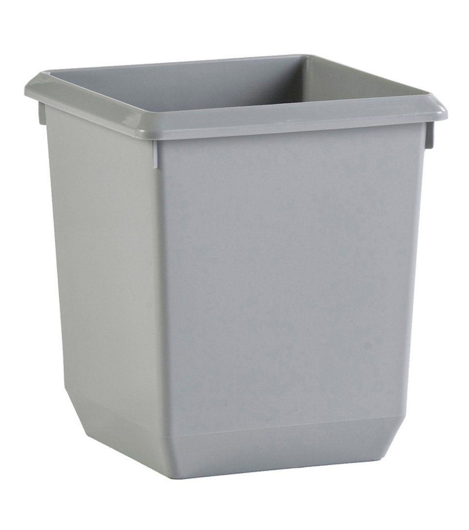 Papierkorb, kegelförmiger Papierkorb PROREGAL® Grau Schwarz Kunststoff, 21L, Viereckiger
