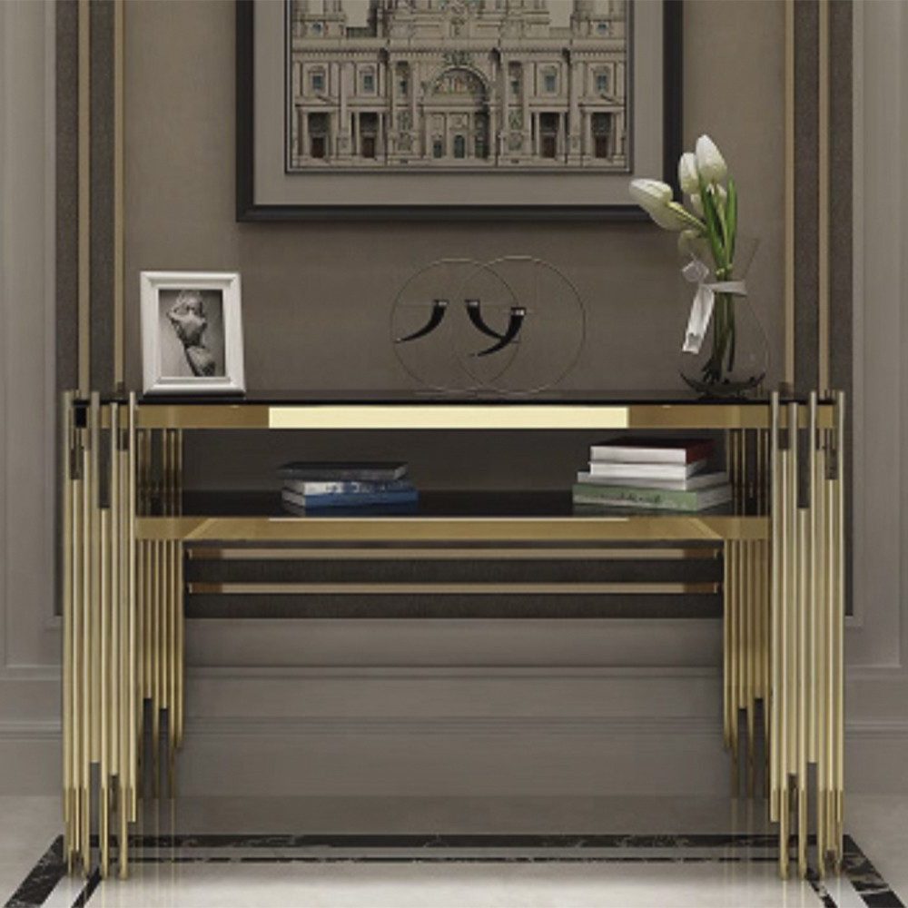 Xlmoebel Konsolentisch Neuer Marmortisch für Wohn- und Schlafzimmer mit Schminkspiegel (Konsolentisch), Hergestellt in Europa