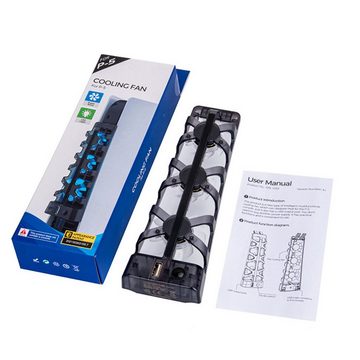 Haiaveng Gehäuselüfter PS5 Zubehör Lüfter, PS5 Lüfter mit LED-Licht, Effizientes Kühlsystem, für Disc und Digital Edition Konsole