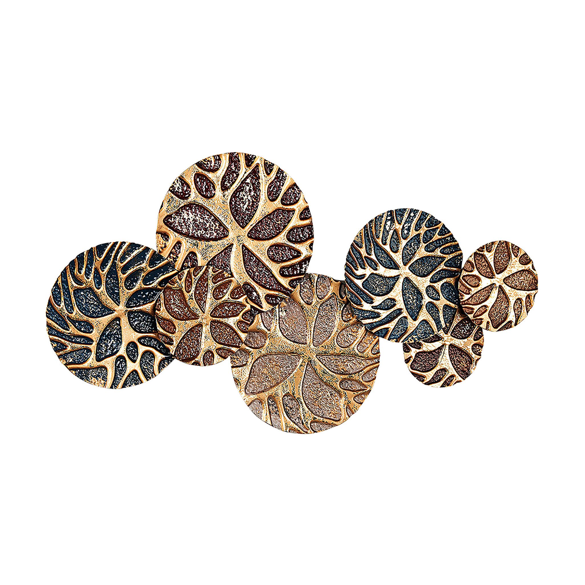 Kobolo Wandbild Metallbild 3D -LIFE- Metall - gold blau rot rosa, Kreise, 8 günstig online kaufen