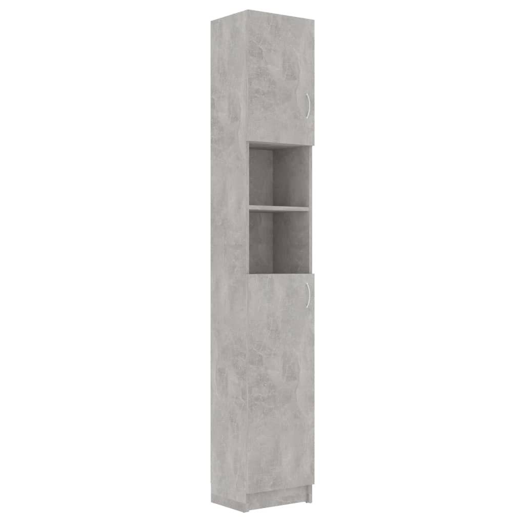 vidaXL Mehrzweckschrank NA Badezimmerschrank Hochschrank Regal Nischenschrank Betongrau 32x25