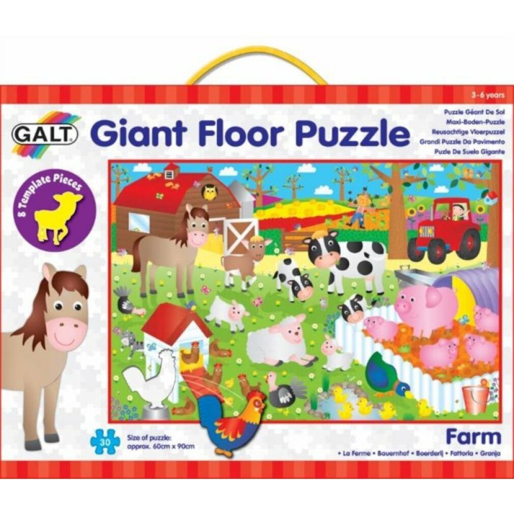 Jumbo Spiele Spiel Großes Bodenpuzzle - auf dem Bauernhof