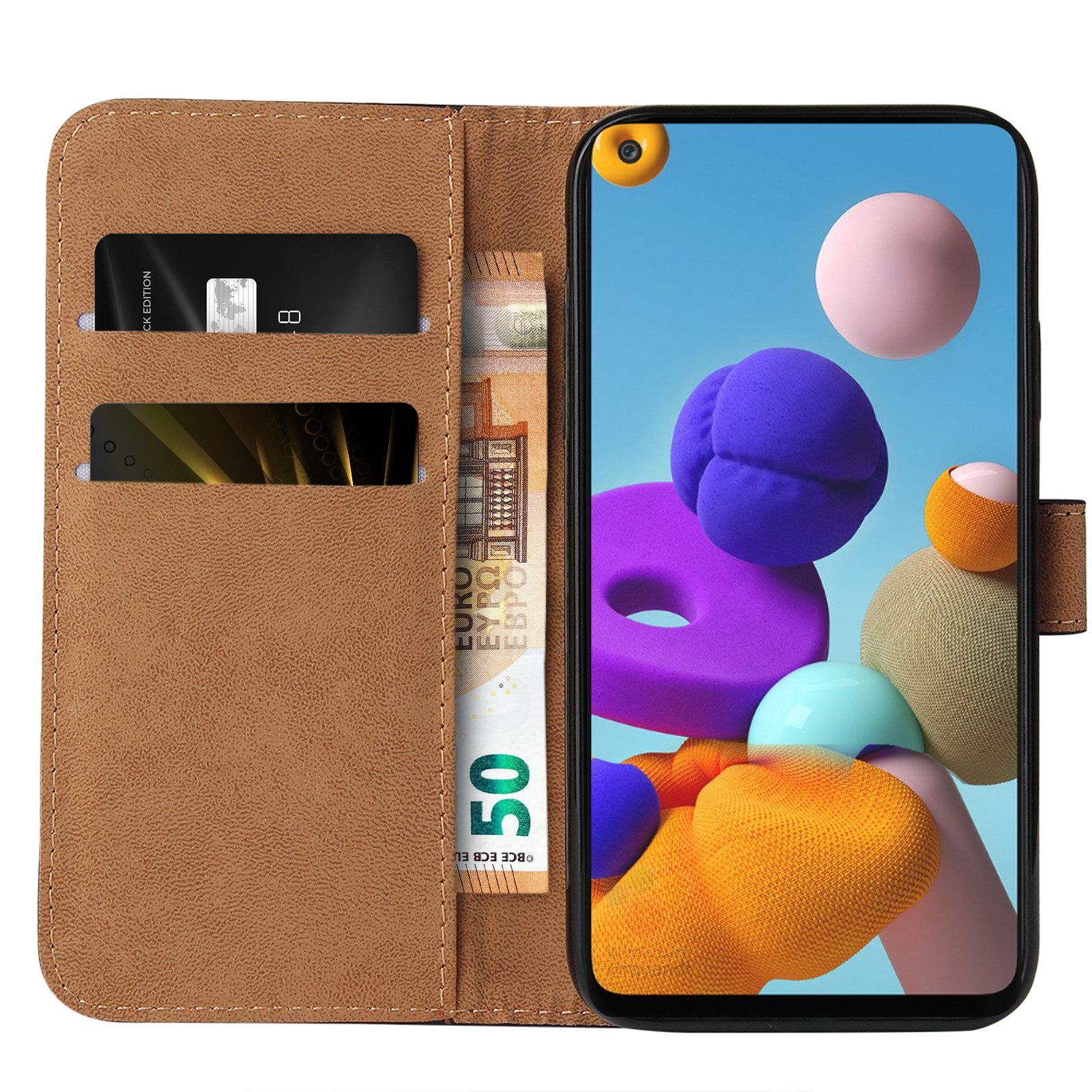 Tec-Expert Handyhülle Klapp Hülle für Samsung Galaxy A21S 6.5 Zoll, 6.5, Flip Case für Samsung Galaxy A21S