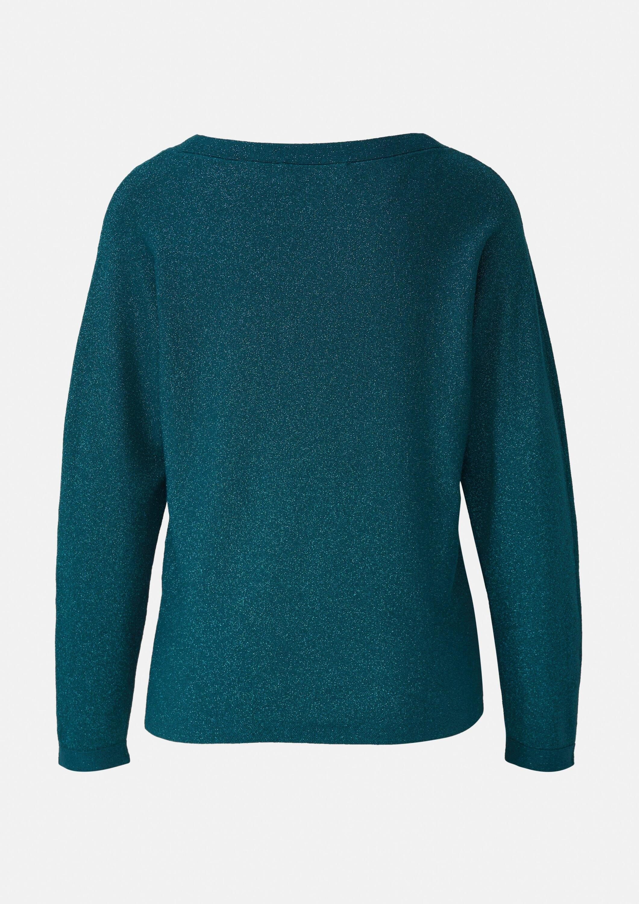 comma Longpullover Strickpullover Feinstrick-Pullover aus Glitzergarn günstig online kaufen