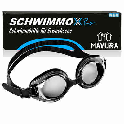 MAVURA Taucherbrille SCHWIMMOX Schwimmbrille Unterwasserbrille Unisex Erwachsene, Profi Taucher Brille Antibeschlag mit UV-Schutz schwarz