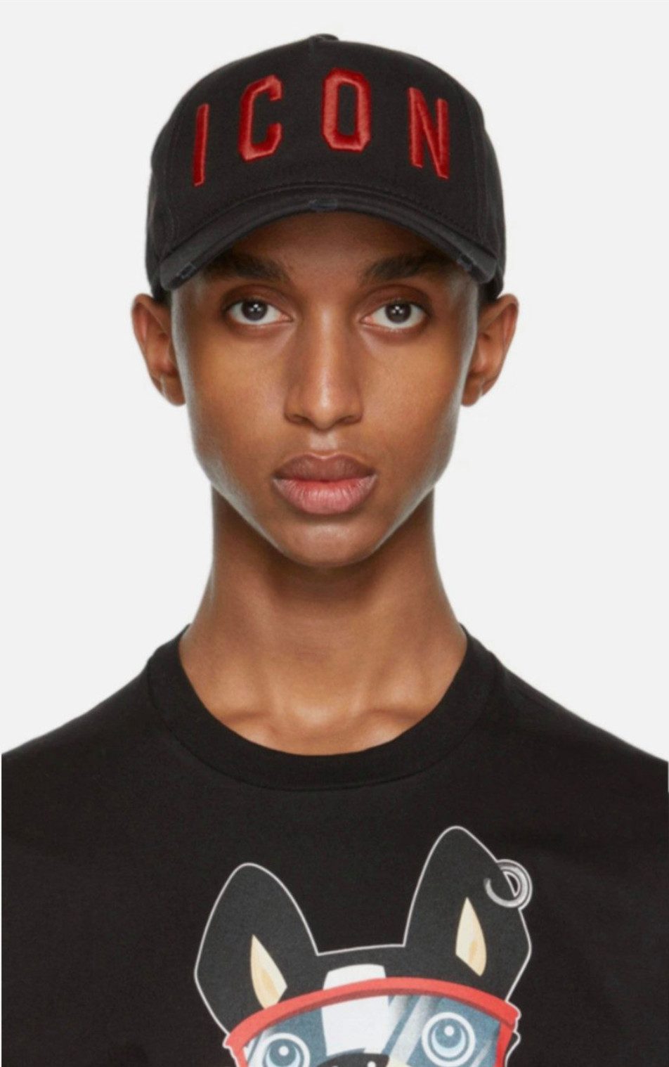 Dsquared2 Baseball Cap Icon Kappe Basebalkappe Trucker Mütze Verstellbarer Riemen, dezente Destroyed-Effekte, Gebogener Schirm