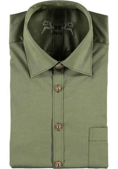 OS-Trachten Trachtenhemd »Addoya« Herren Langarmhemd mit aufgesetzter Brusttasche