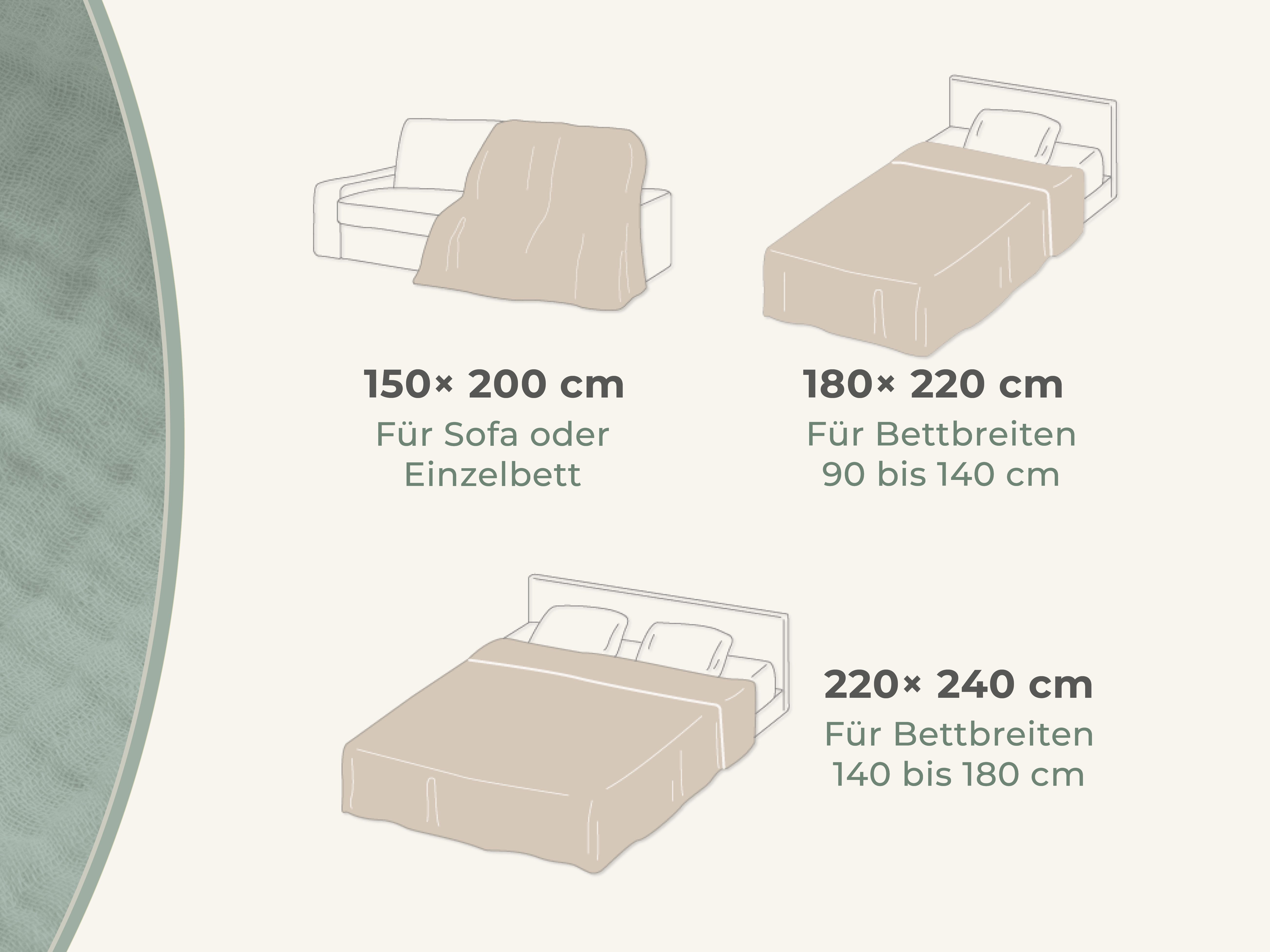 Laynenburg Tagesdecke Musselin aus 100% Baumwolle – Baumwolldecke, Kuscheldecke, Wohndecke als Sommerdecke, Bett-Überwurf, Couch-Überwurf, Sofa-Decke
