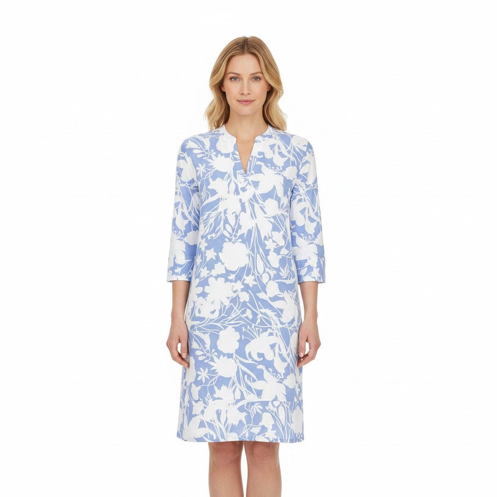 Ringella Tunikakleid aus weicher Webware im Floraldessin mit 3/4 Arm Weiche Webwaren-Qualität