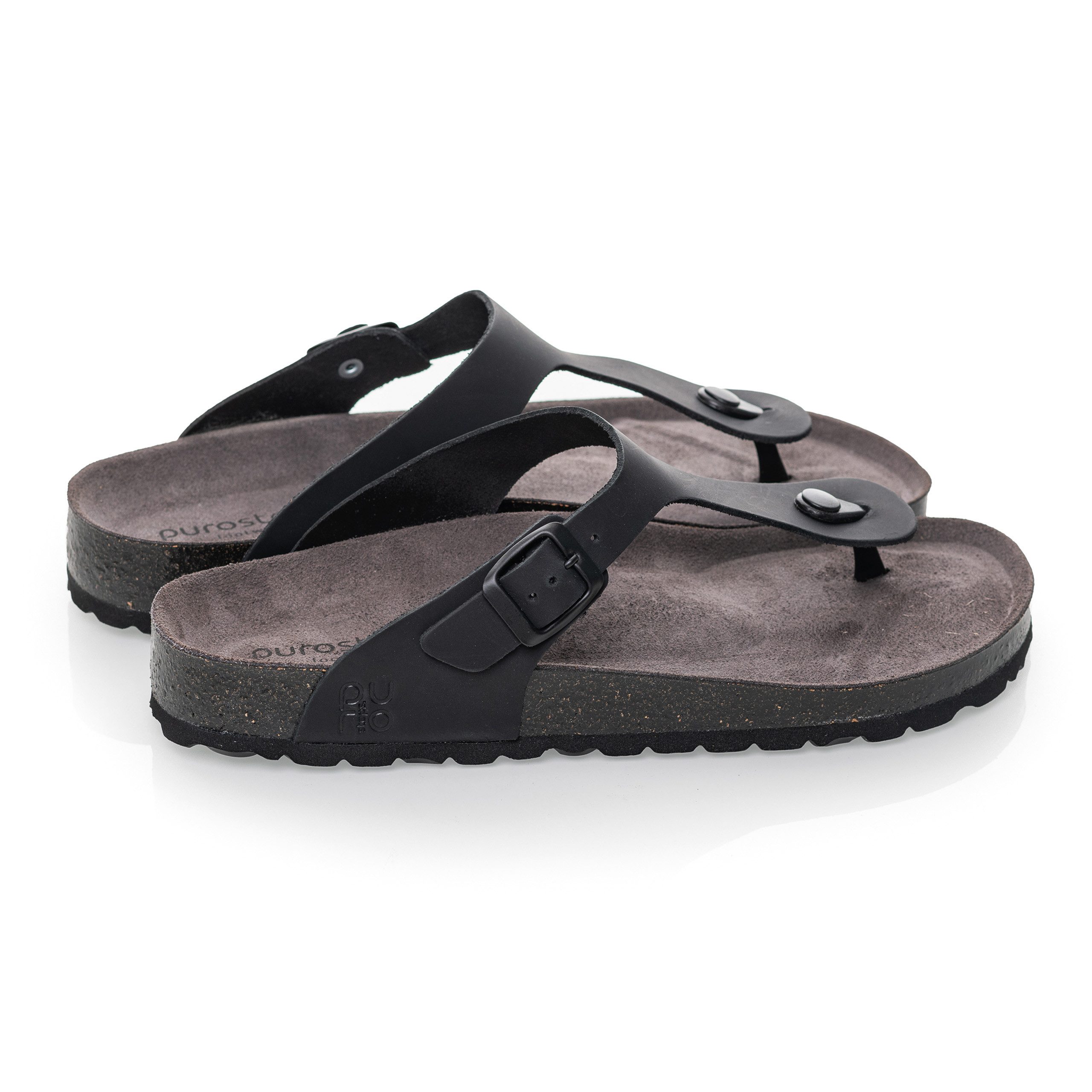 purosteps Toledo-Eco 17017-schwarz-grau Sandale Echtes Leder, Natur Materia günstig online kaufen
