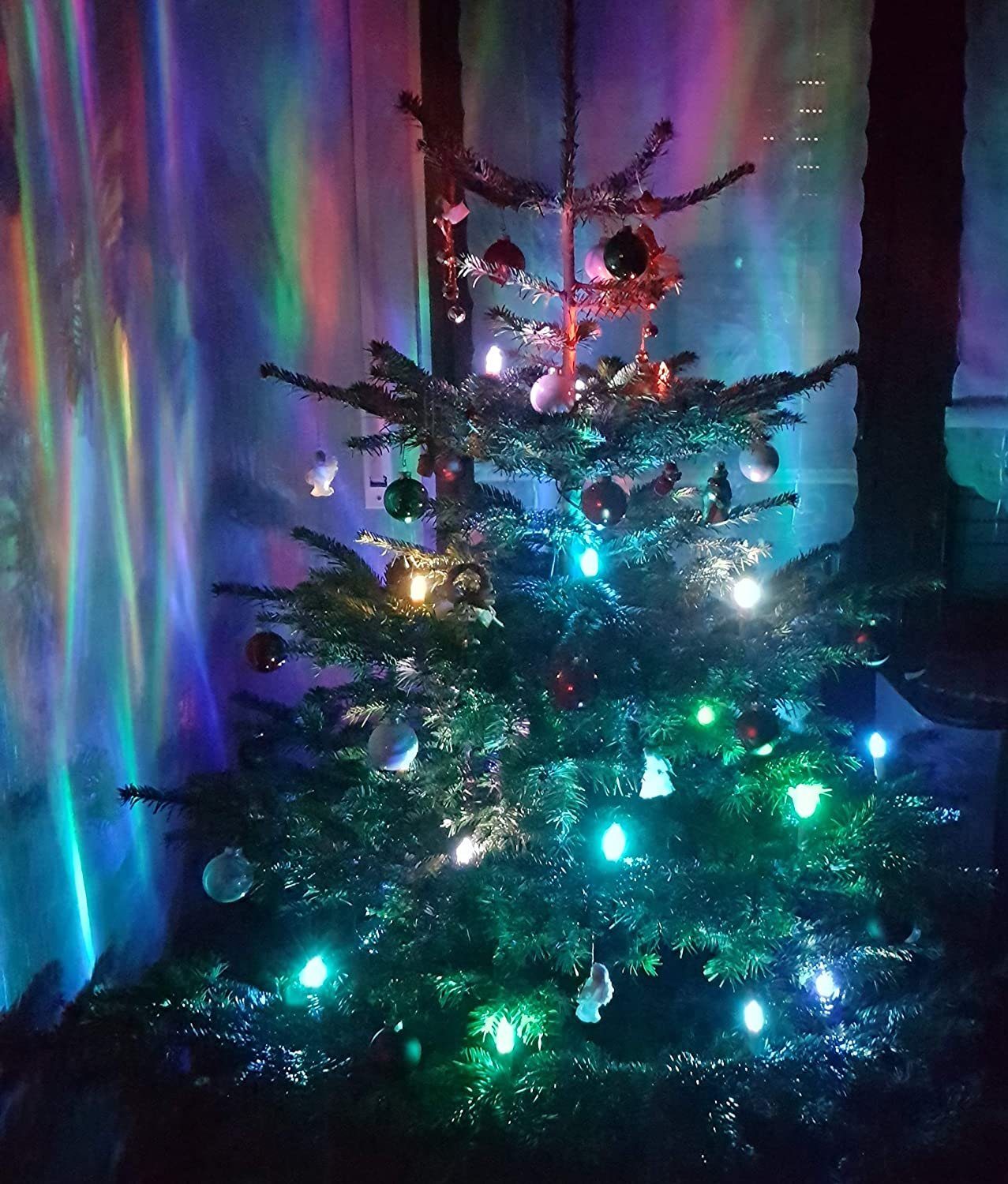 TRANGO LED-Christbaumkerzen, 24-flammig, mit Stecksystem Innenbereich Weihnachtsbeleuchtung, Lichterkette Farbwechsel