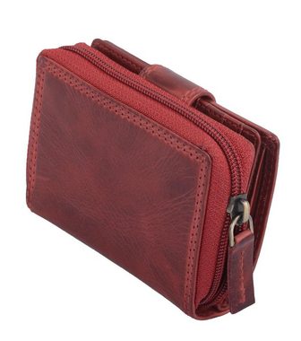 Geldbörse Elegante rote Damenbörse aus Hochwertigem Leder, Kartenfächer & Sicht