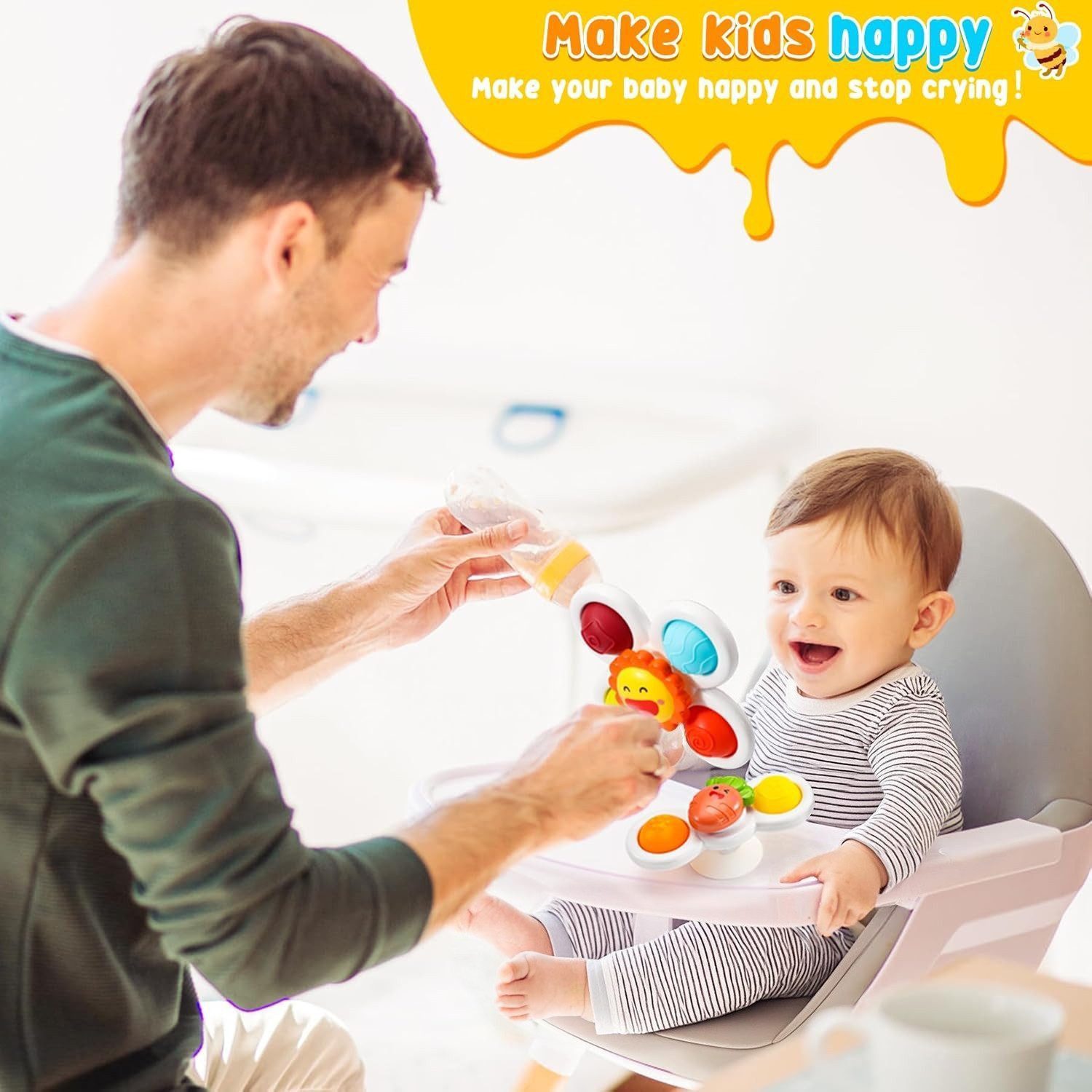 POPOLIC Greifspielzeug Saugnapf-Kreisel Spielzeug – Lernspielzeug für Babys günstig online kaufen