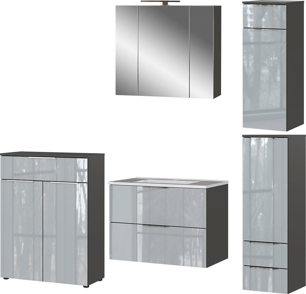 GERMANIA Badmöbel-Set Oakland, (5-St), inkl. WT-Unterschrank, günstig online kaufen