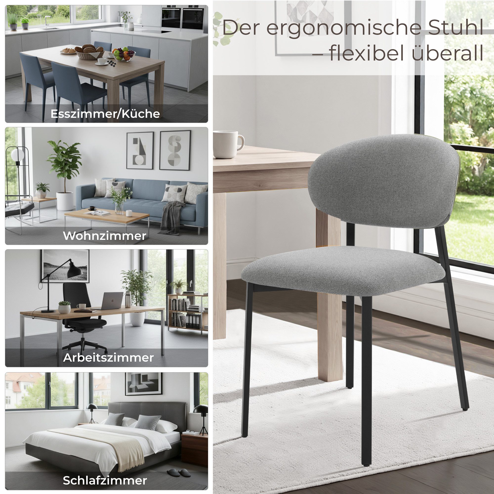 CHITA Polsterstuhl (Set, 4 St), 4-Fuß-Stuhl, Esszimmerstuhl, Verstellbare F günstig online kaufen