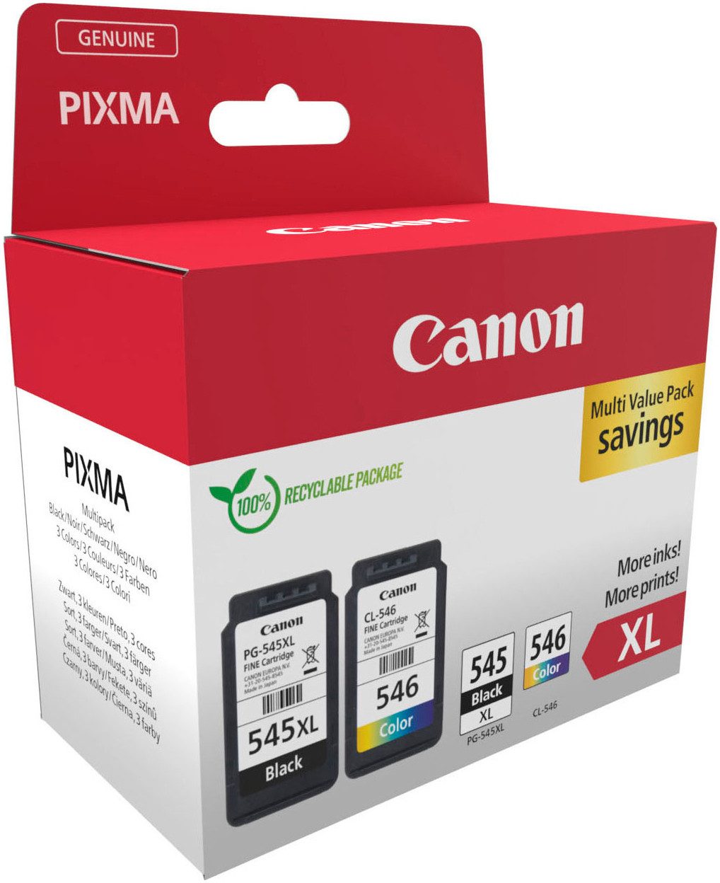 Canon PG-545XL/CL-546XL + Photo Value Pack Tintenpatrone (Packung, 2-tlg)