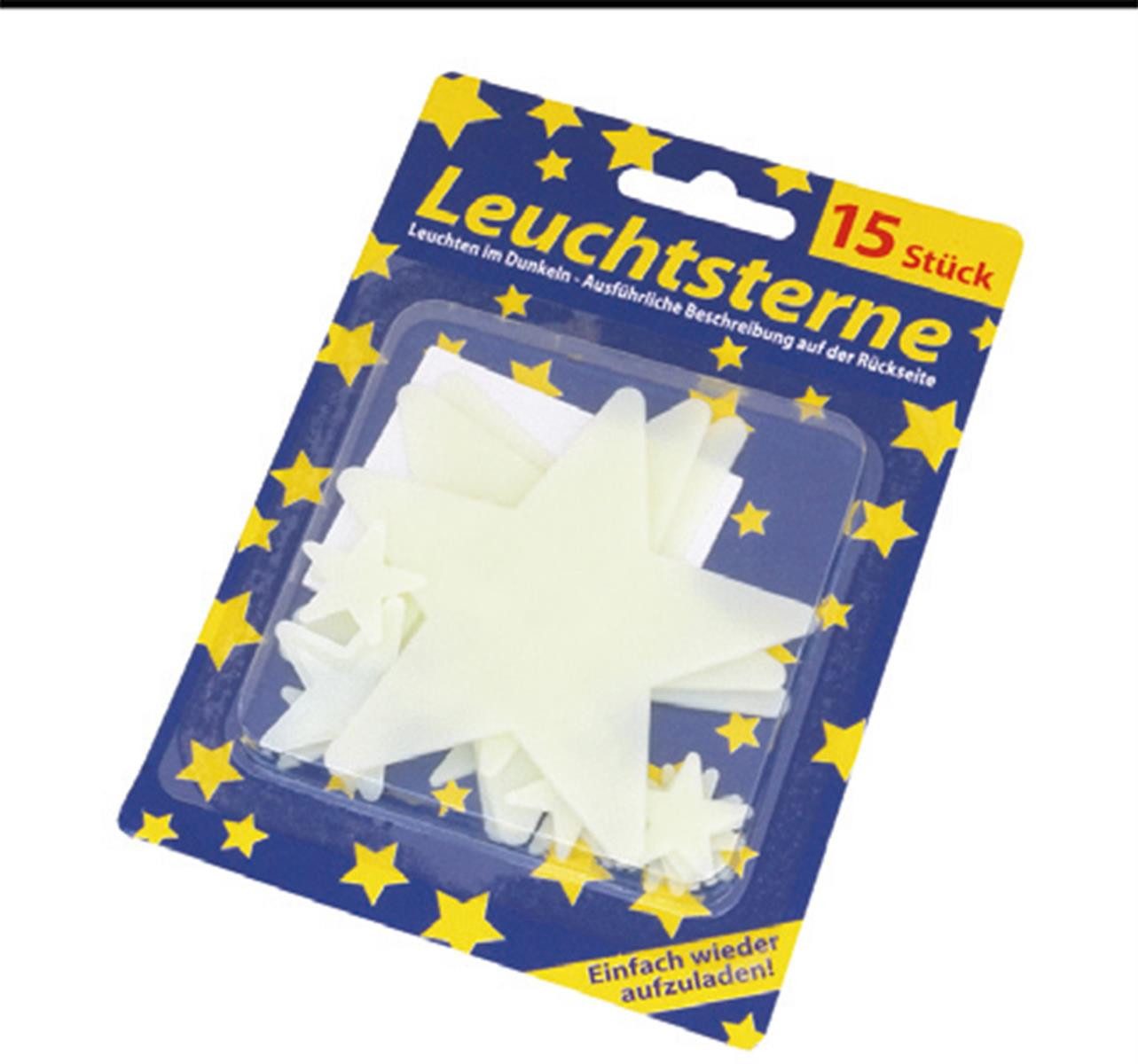 Dekostern Leuchtsterne Aufkleber Set 100 Stück Weiß Grün, 15 St., Leuchtpunkte Sternenlichter Glühsterne Nachtlichter Wandsticker