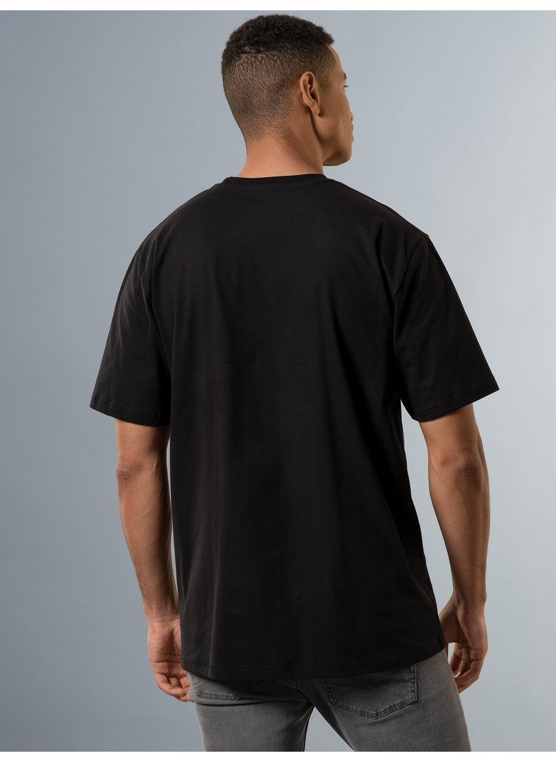Logo-Print T-Shirt T-Shirt Trigema schwarz-C2C großem TRIGEMA mit