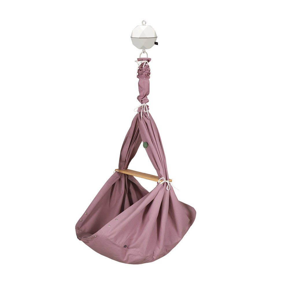 PAULI & CO® Babywippe Federwiege Premium SET, Flieder + Motor PURE