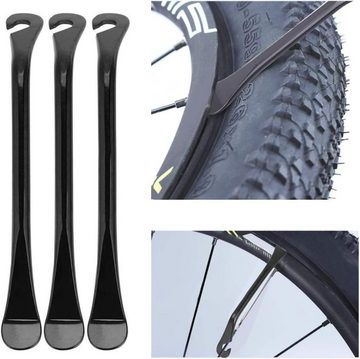 SOTOR Reifen-Reparaturset Fahrrad Reifenheber, Tragbare Rennräder Reifenhebel, gehärteter Kohlenstoffstahl Löffel, Fahrradreifen Reparatur Werkzeug, 6-St., für Mountainbikes, BMX-Räder - 6 Stück