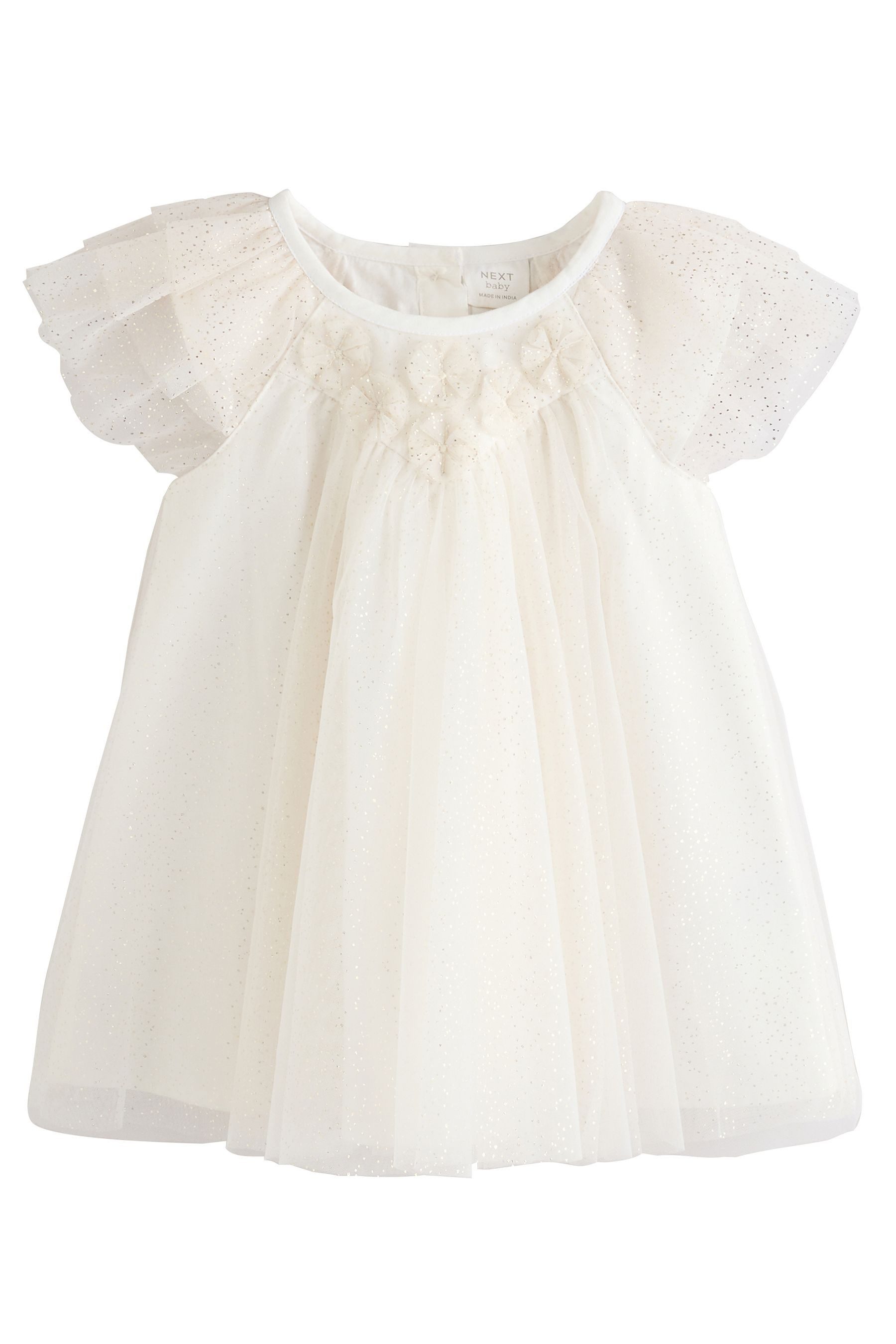 Next Tüllkleid Babykleid mit Glitzer, Mesh und Schulterrüschen (1-tlg)