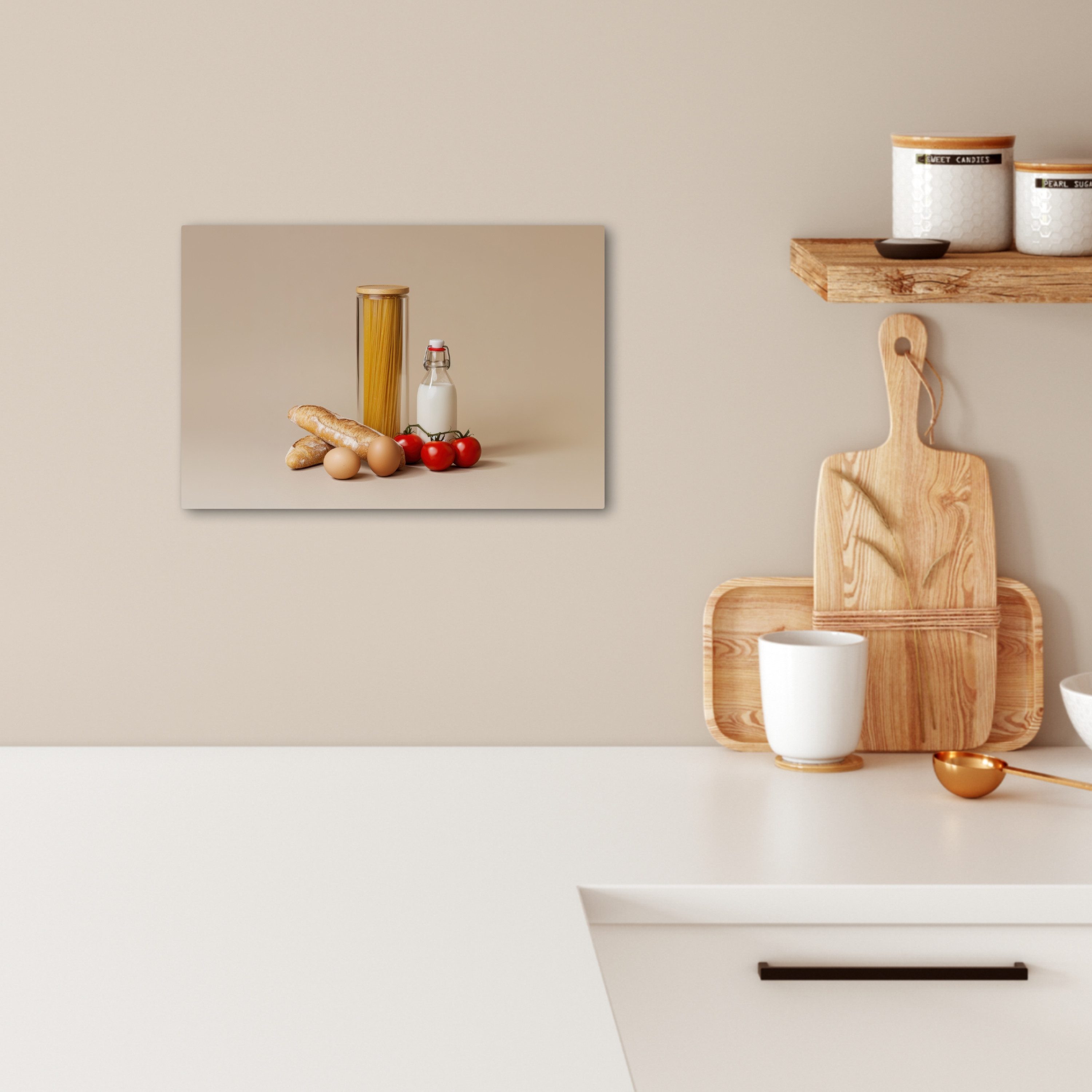 OneMillionCanvasses® Leinwandbild Spaghetti - Milch - günstig online kaufen