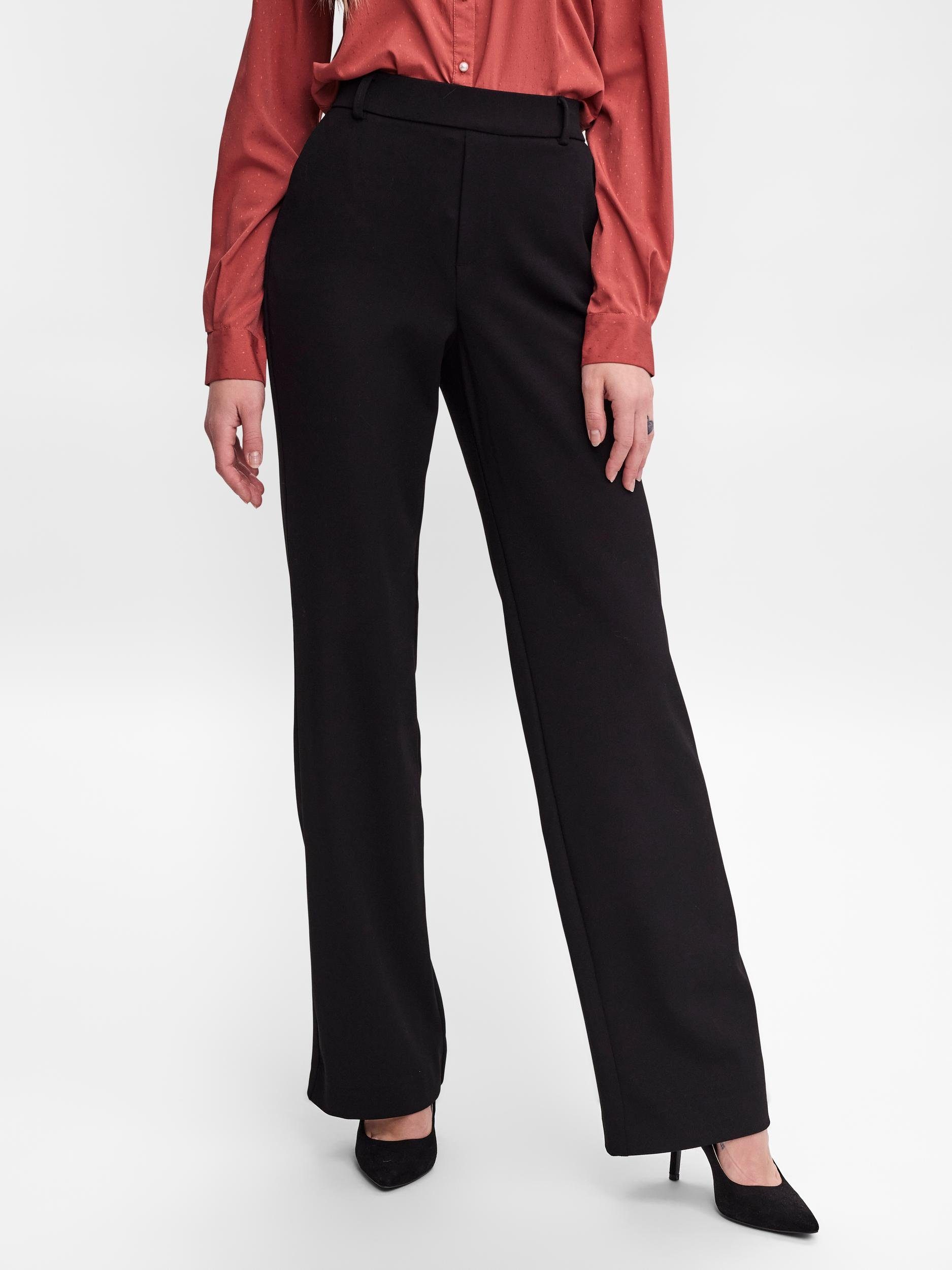 Vero Moda Anzughose VMMAYA MR STRAIGHT SOLID PANT, Das Model ist 175 cm  groß und trägt Größe S | Stretchhosen