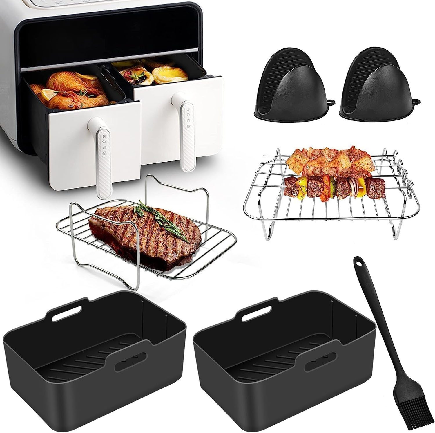 Backform Heißluftfritteuse zubehör fürNinja airfryer zubehör 12-teilig BPA-frei