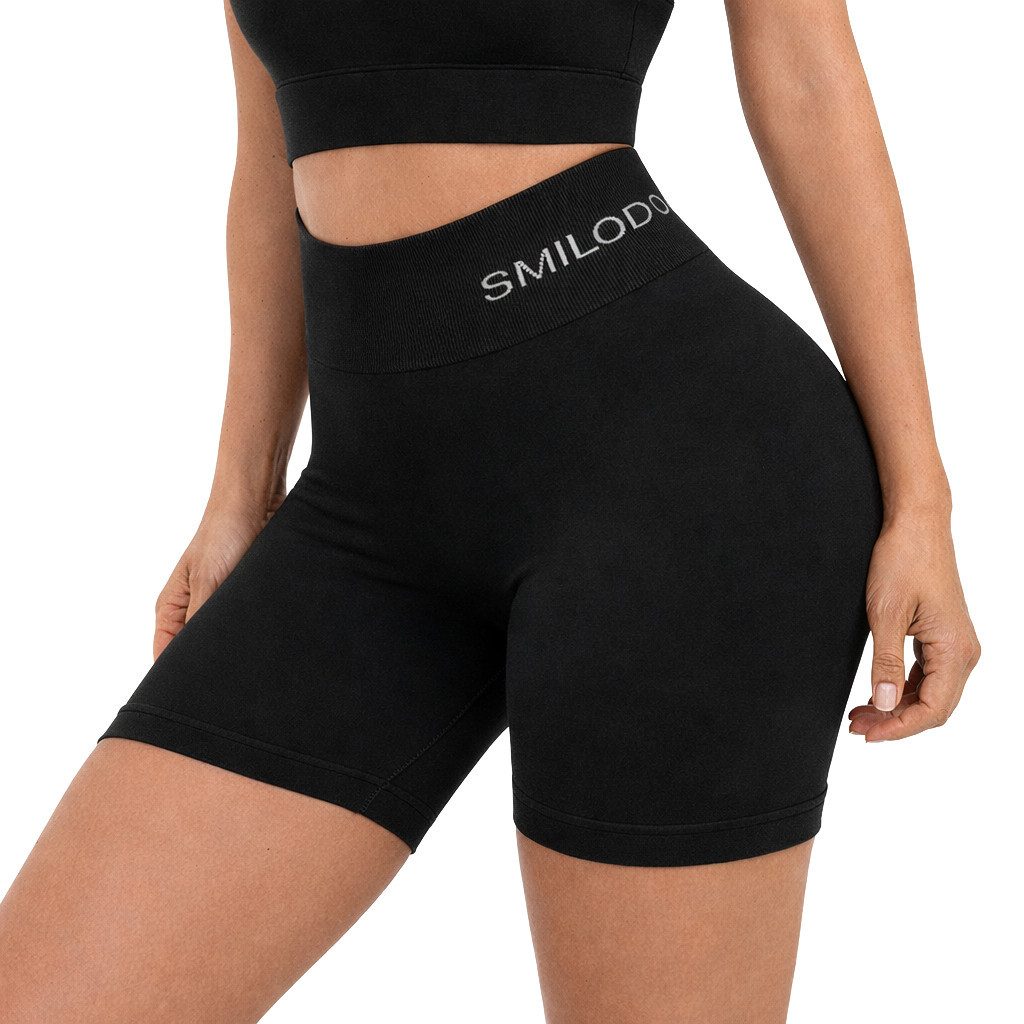 Smilodox Shorts Azura, Seamless Booty Scrunch Radlerhose mit Schriftzug Yog günstig online kaufen