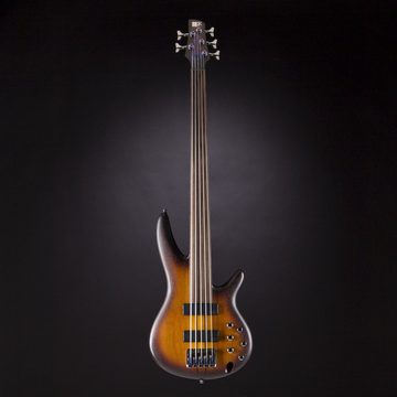 Ibanez E-Bass, Bass Workshop SRF705-BBF Fretless Brown Burst Flat - E-Bass