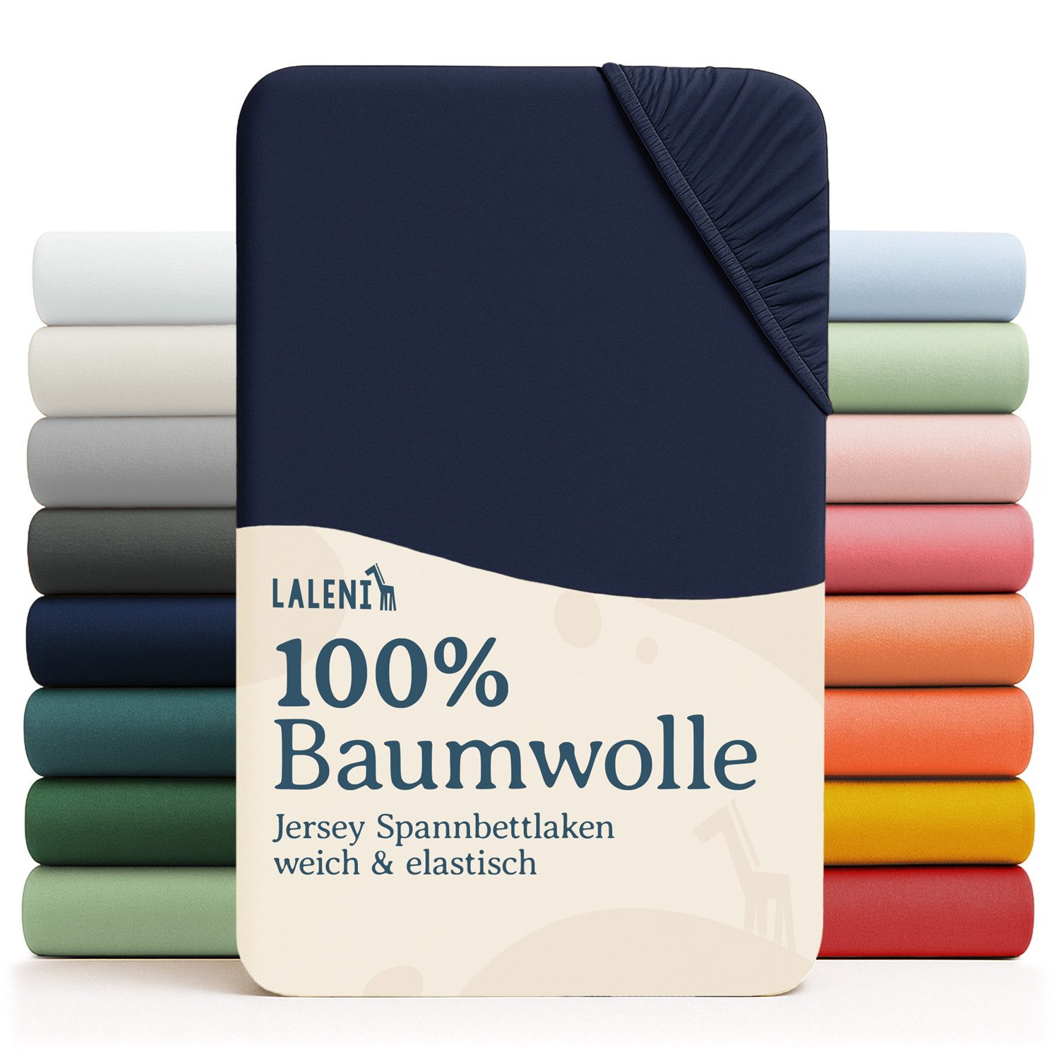 Laleni Spannbettlaken Atmungsaktives weiches und wärmendes Spannbettlaken, Baumwolle, Gummizug: rundum, (1 Stück), Kinderbett, Spielgitter, Wiege oder Stubenwagen mit Rundumgummizug