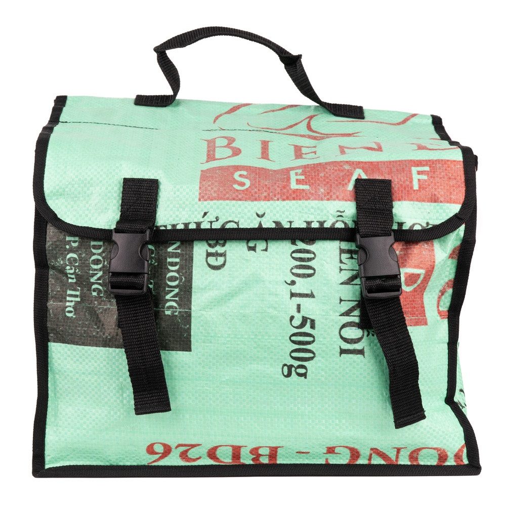 El Puente Handtasche Fahrradsatteltasche aus recycelter Verpackung, Handmade, Vegan, Handmade