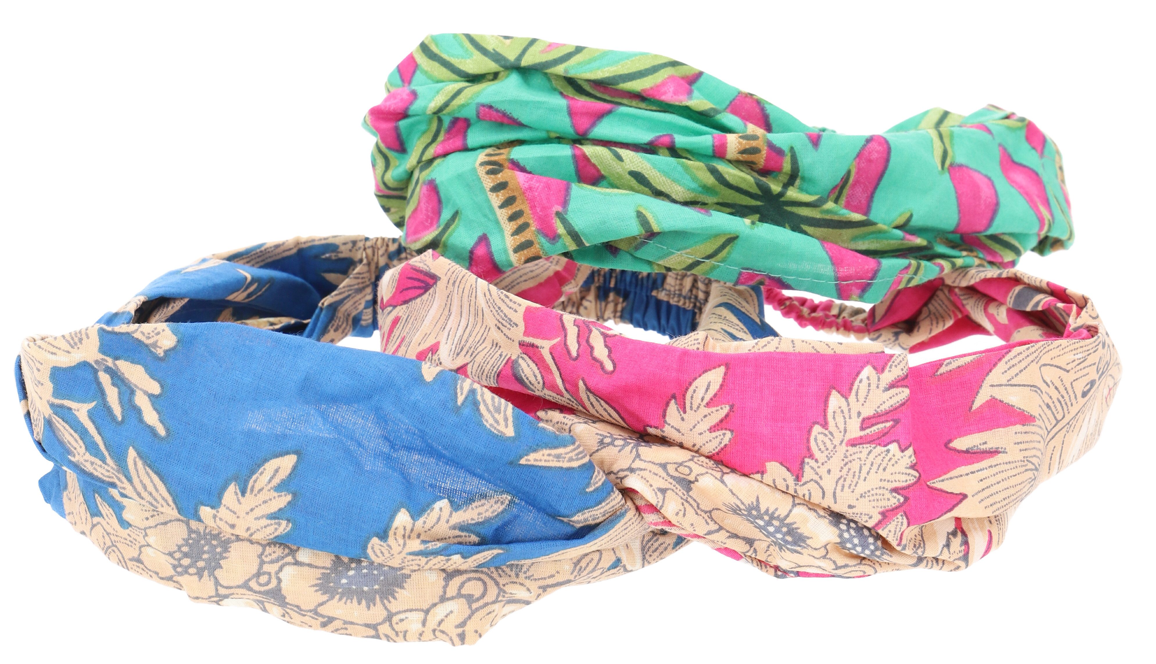 Guru-Shop Haarspange Haarband, Baumwoll Kopfband, Kopfschmuck 3 Stück