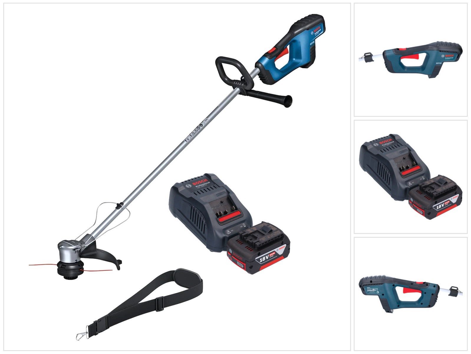 Bosch Professional Akku-Rasentrimmer GRT 18V-33 Professional Rasentrimmer 18V 330 mm + 1x Akku 5 Ah + Lader