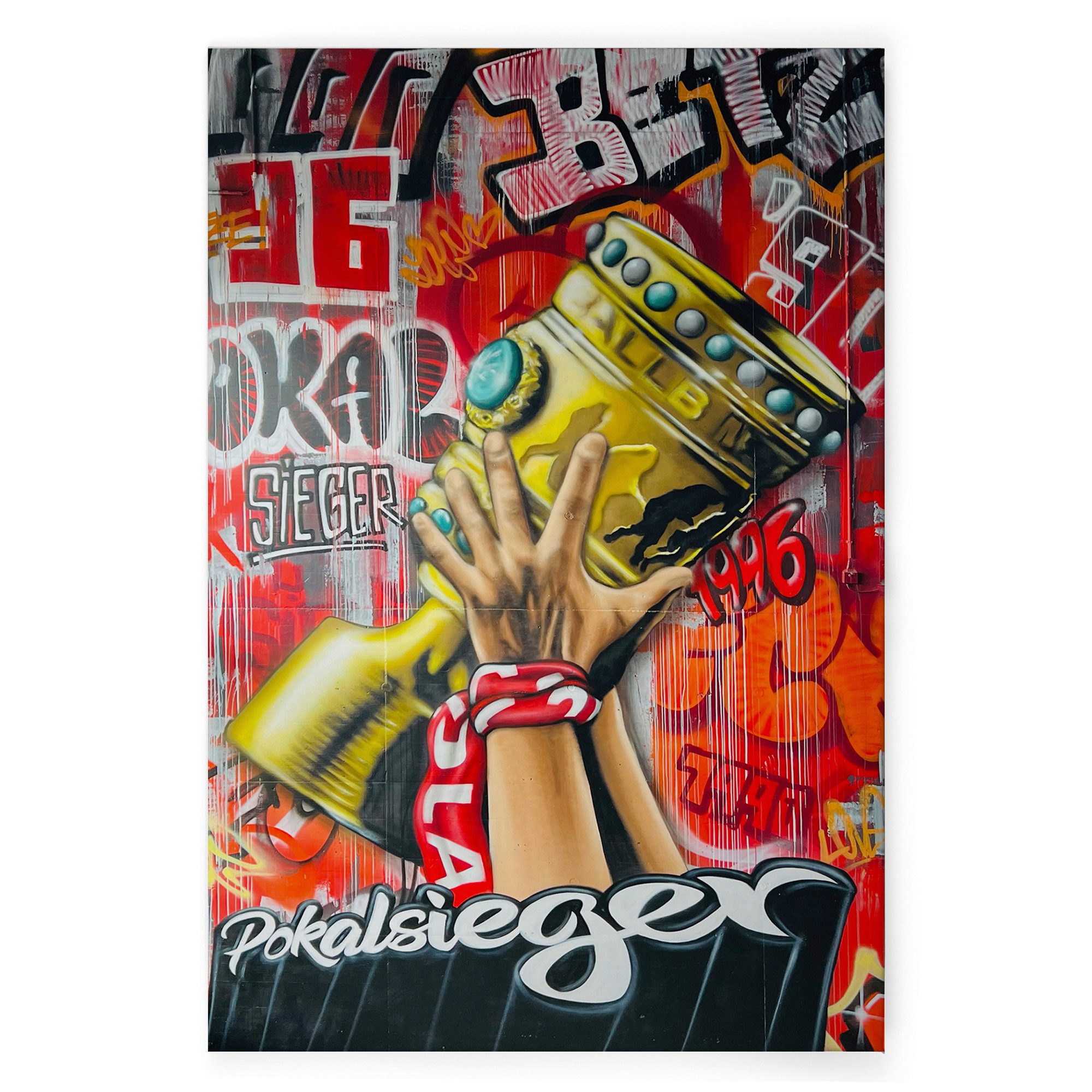 A.S. Création Leinwandbild FCK Maltag-Graffiti Pokalsieger „De Pott in de Palz“ Leinwand 90x60cm