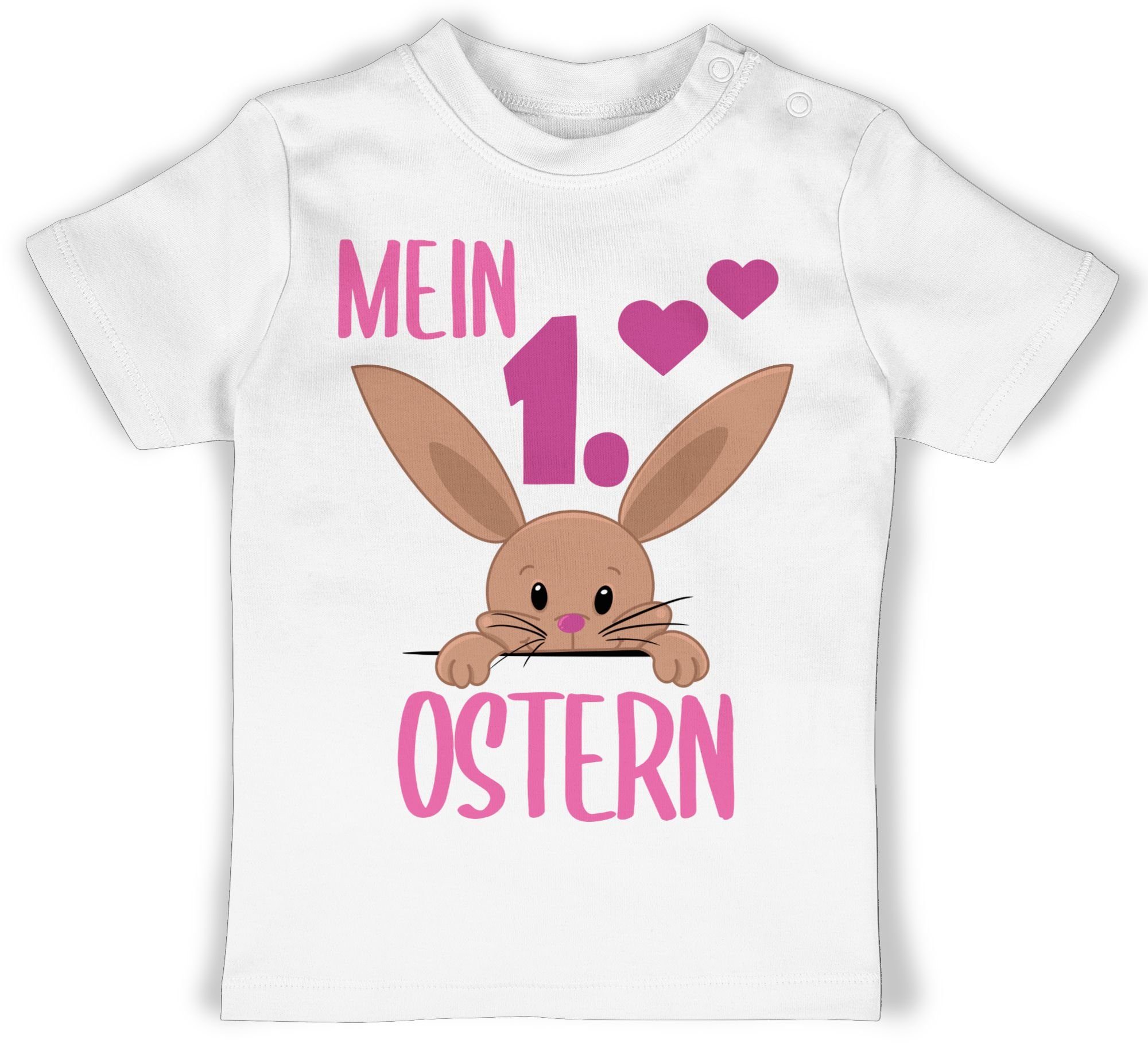 Shirtracer T-Shirt Mein 1. Ostern süßer Hase Ostergeschenke 1 Weiß
