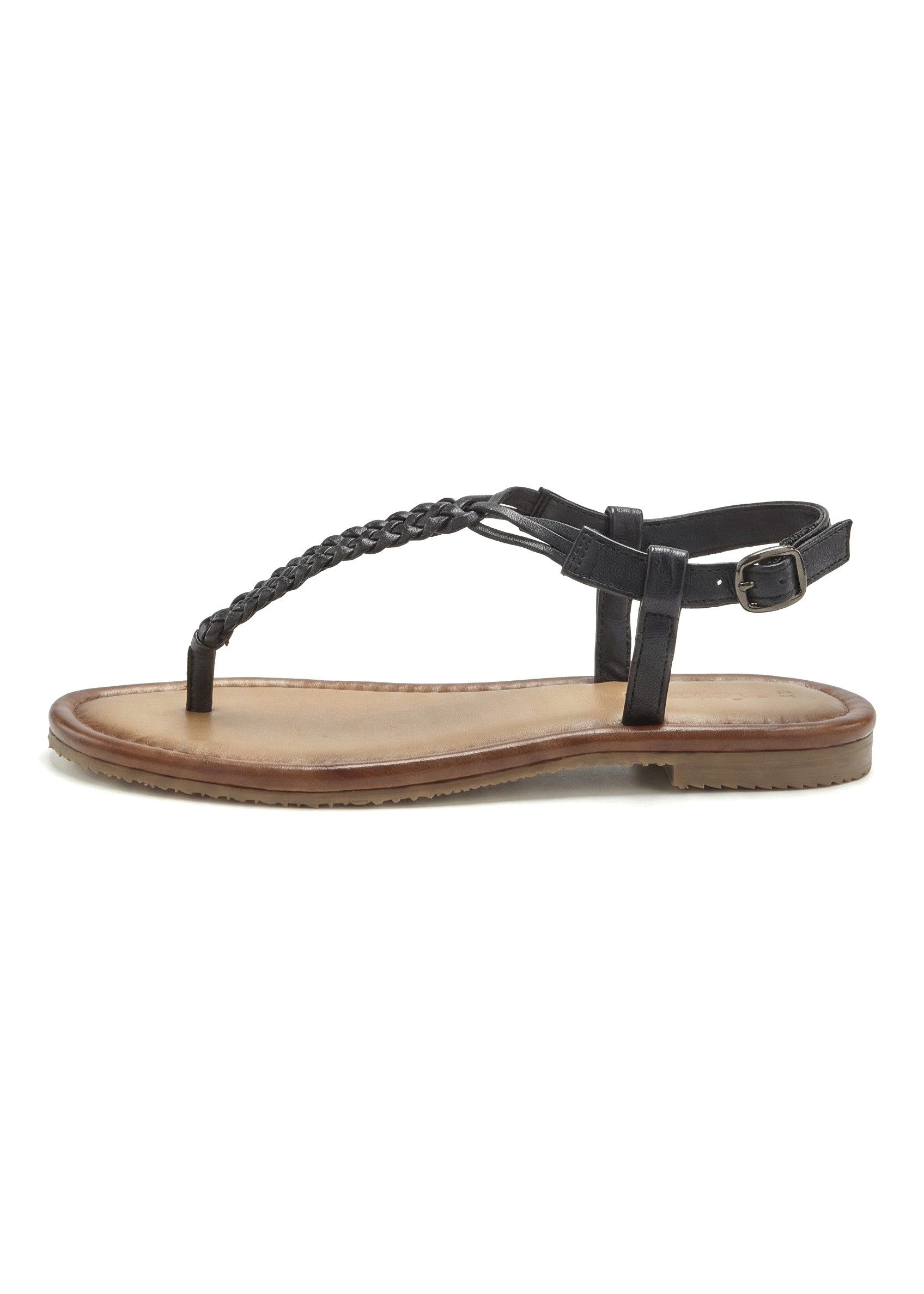 Vivance Sandalette, Sommerschuh, Sandale, Ledersandale, Zehentrenner NEU aus Leder mit Flecht-Optik