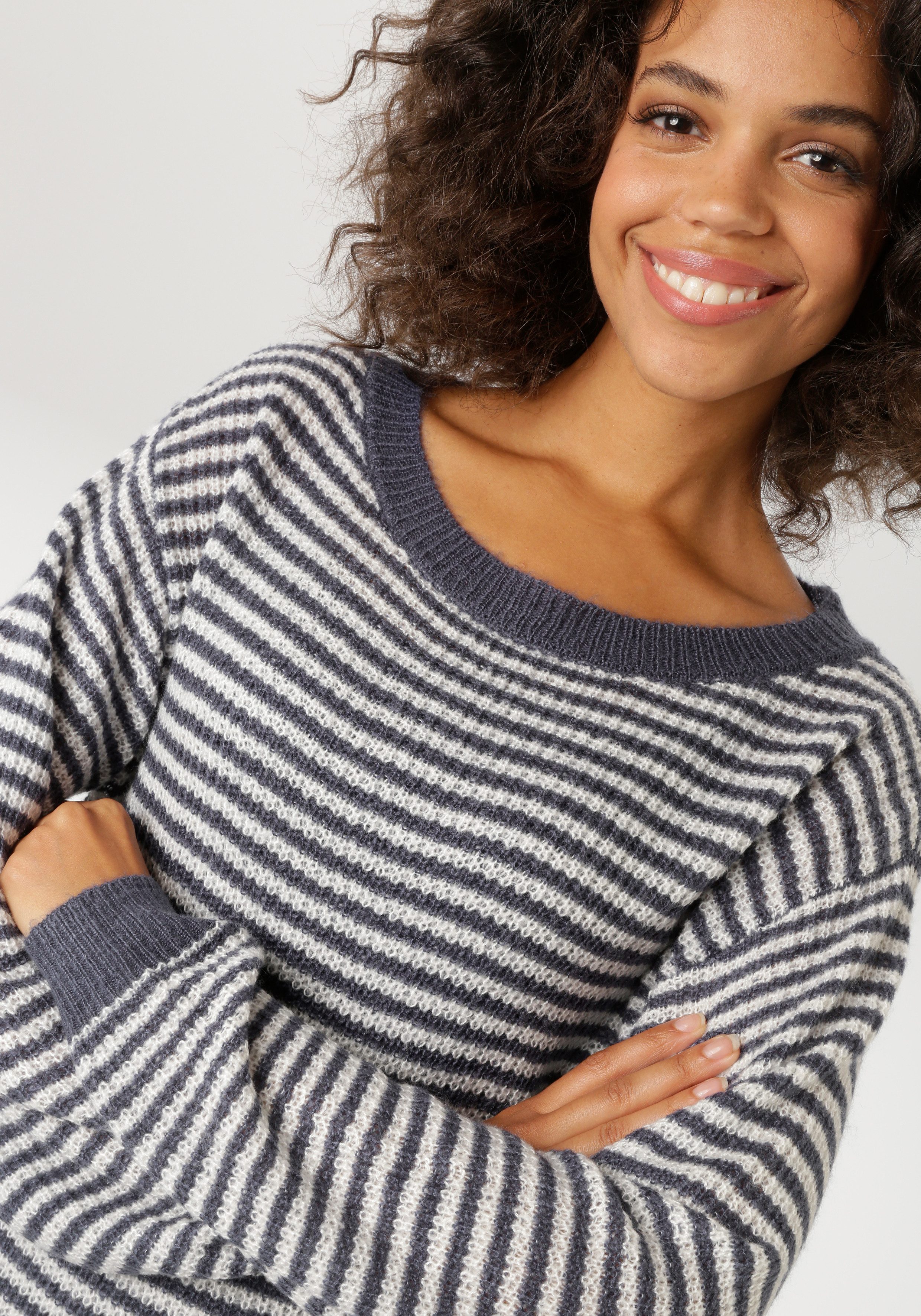 Aniston CASUAL Strickpullover im maritimen Ringel-Dessin