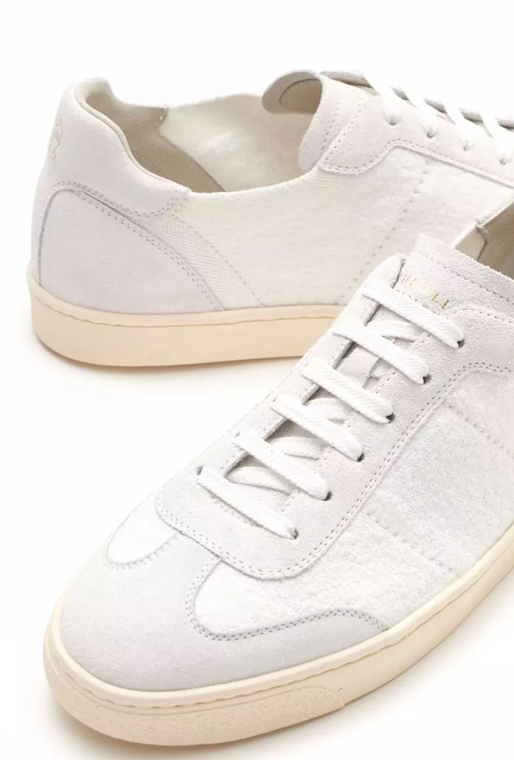 BRUNELLO CUCINELLI Retro Frottee Terry Knit Offwhite Schuhe Sneaker handwerkliche Meisterkunst aus dem italienischen Solomeo
