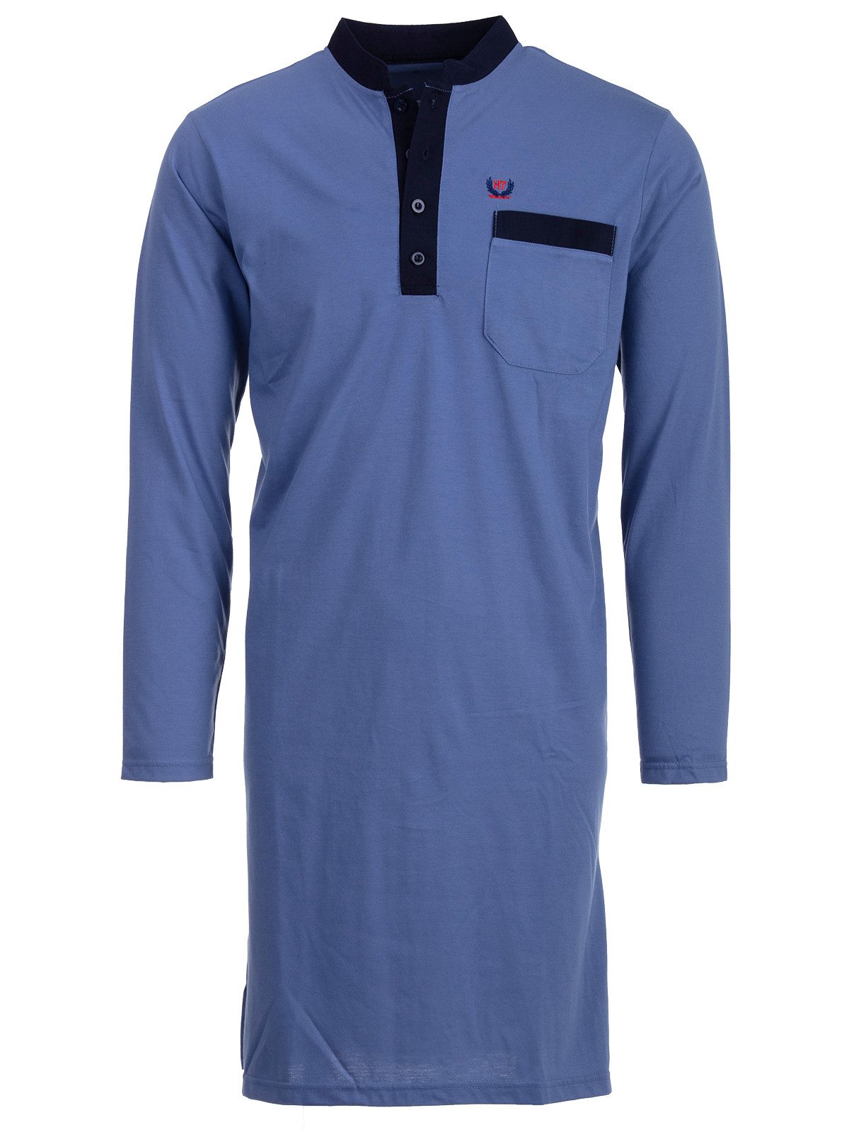 Henry Terre Nachthemd Nachthemd Langarm - Stehkragen Unifarben günstig online kaufen