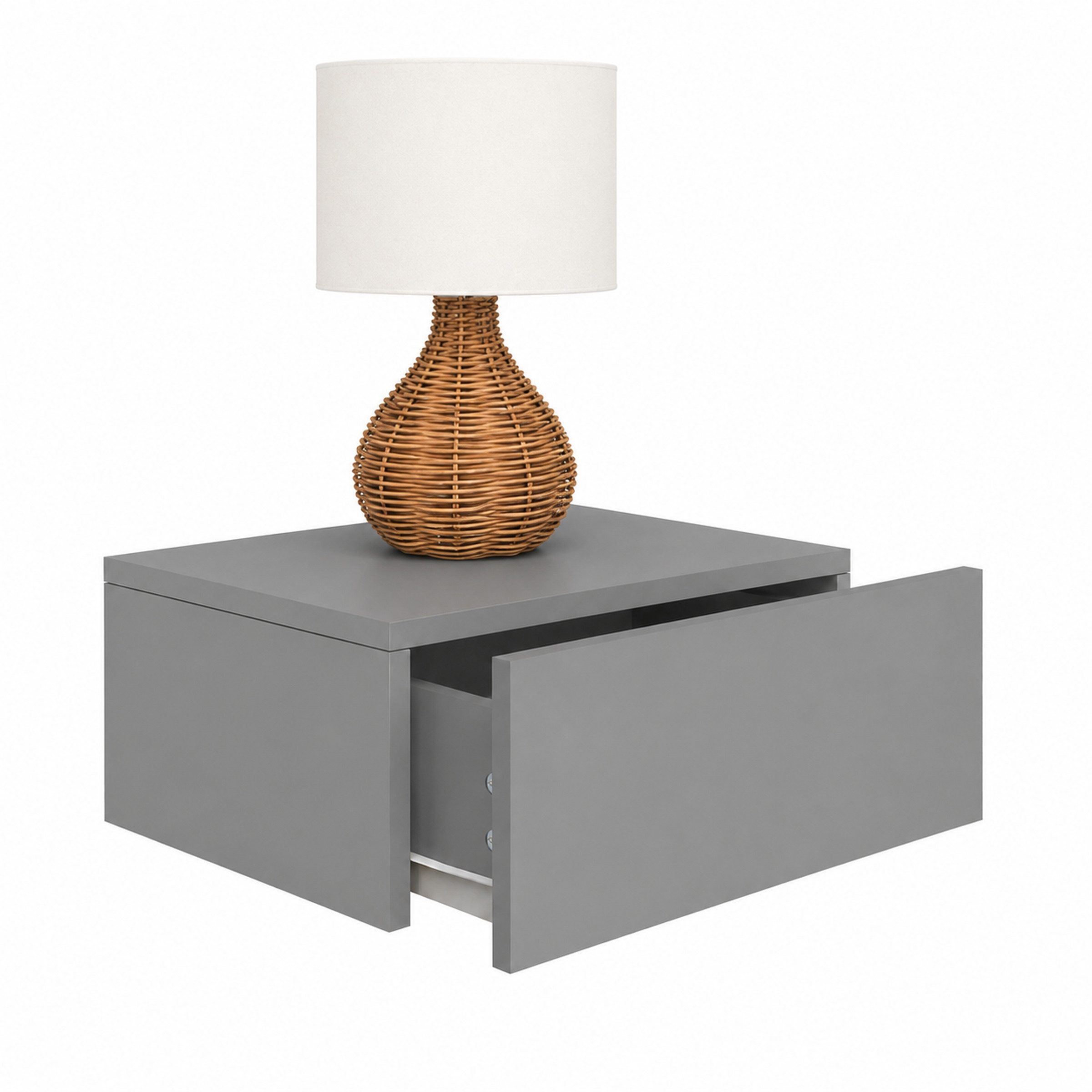 VCM Nachttisch Nachtkonsole Usal H. 15 x B. 45 x T. 30 cm, Nachtschrank, Wandschublade, Wandboard, Nachtkommode, Beistelltisch