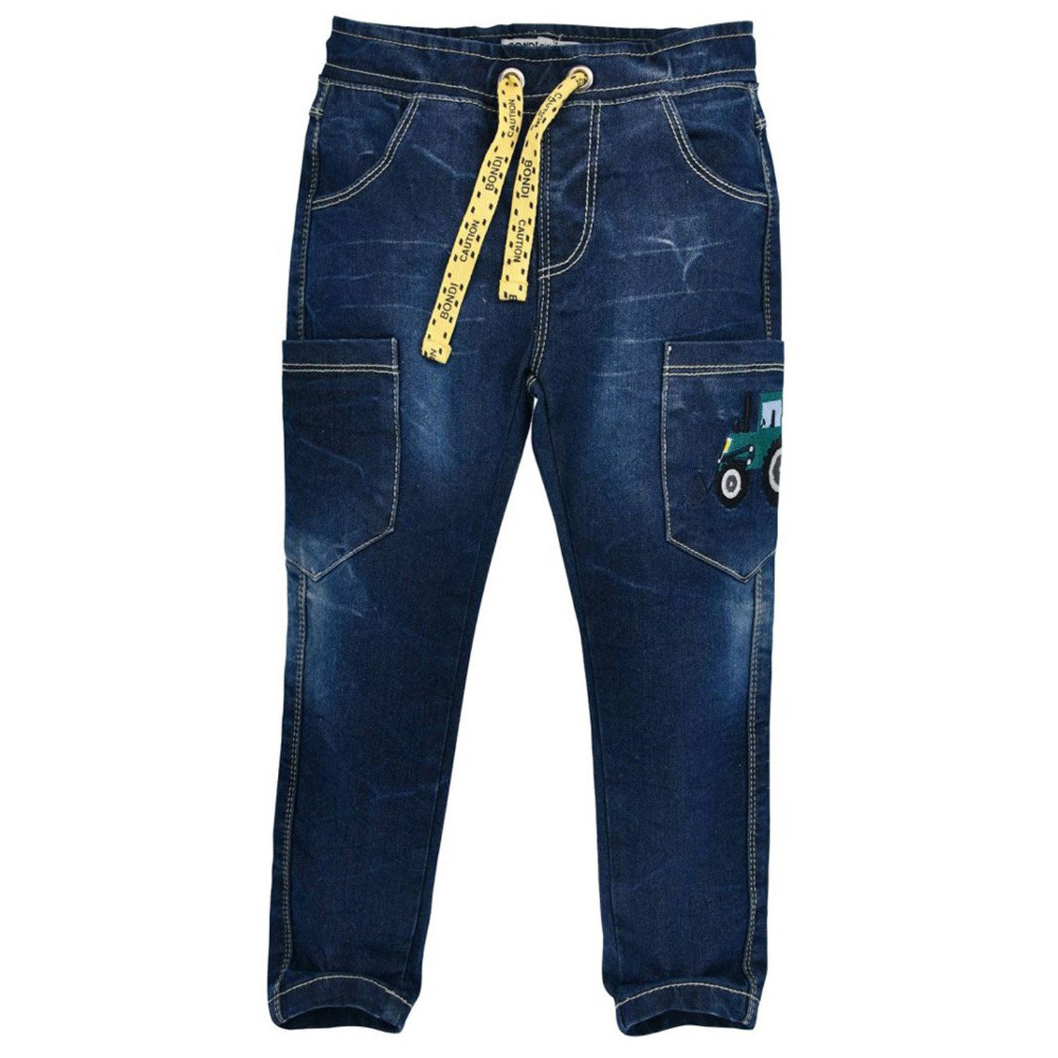 Trachtenlederhose Lange Jeans 'Traktor' für Jungen 33110, Blau