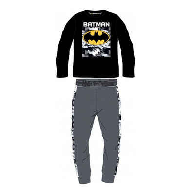 Batman Pyjama Batman Pyjama für Jungen, Schwarzes Oberteil & Graue Hose, Größen (Set, 2 tlg)