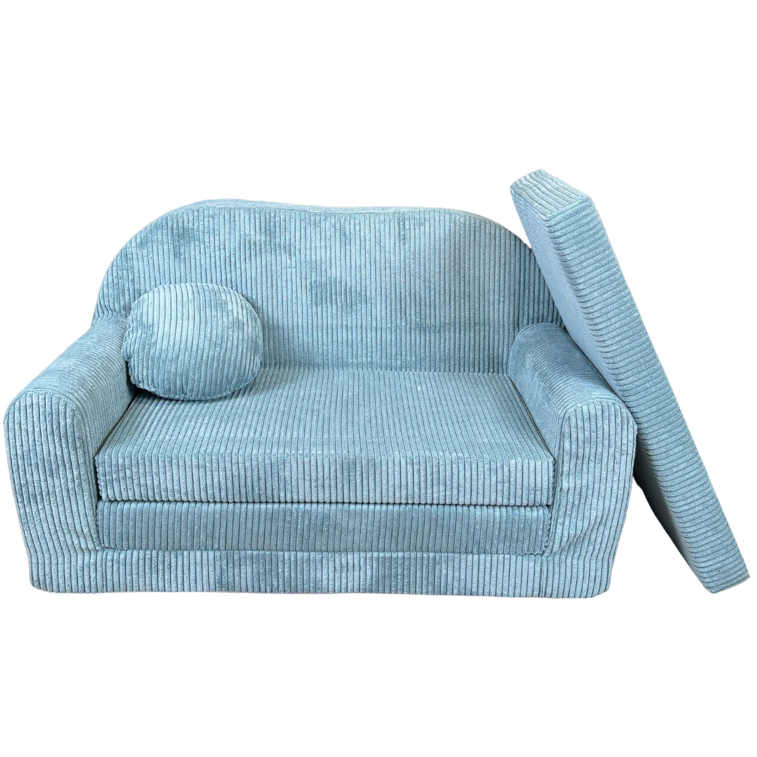FORTISLINE Kindersofa Kindersofa Rosalia Ausklappbares Sofa aus Cord mit Verlängerung, Kindercouch