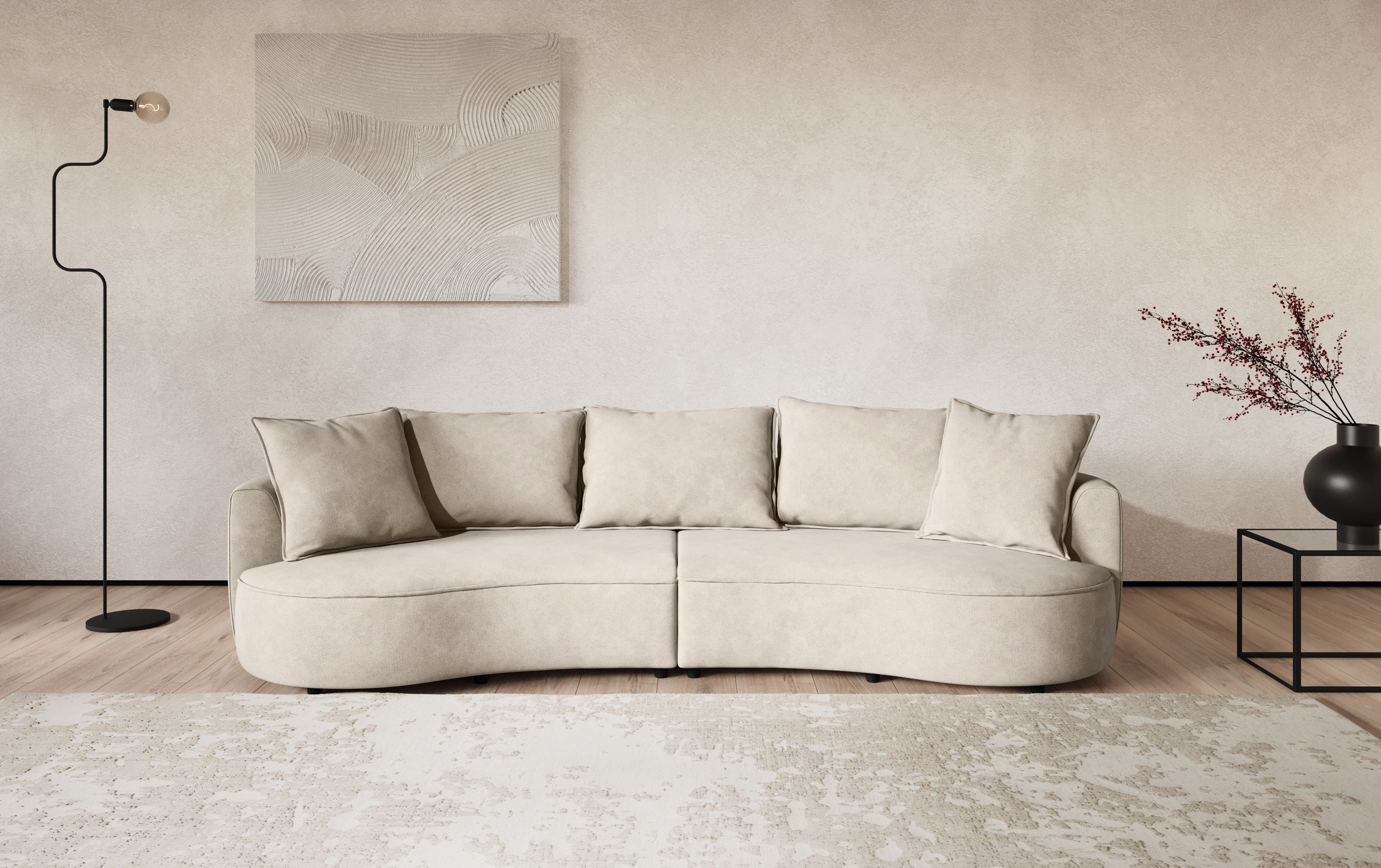 COTTA Loungesofa Sana, Breite 296 cm, Loungesofa mit Wellenunterfederung