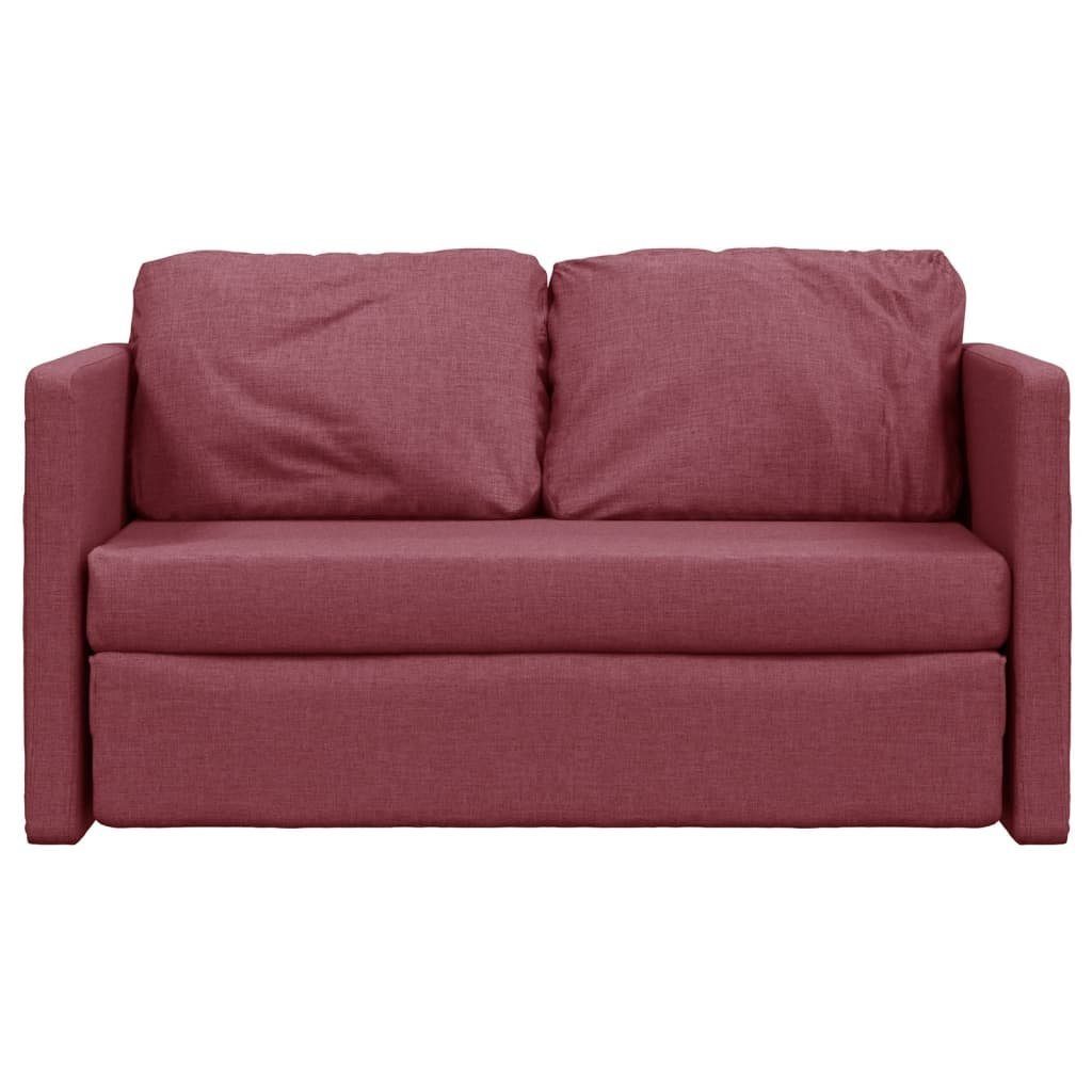 vidaXL Sofa Bodensofa mit Schlaffunktion Weinrot Stoff cm 112x174x55