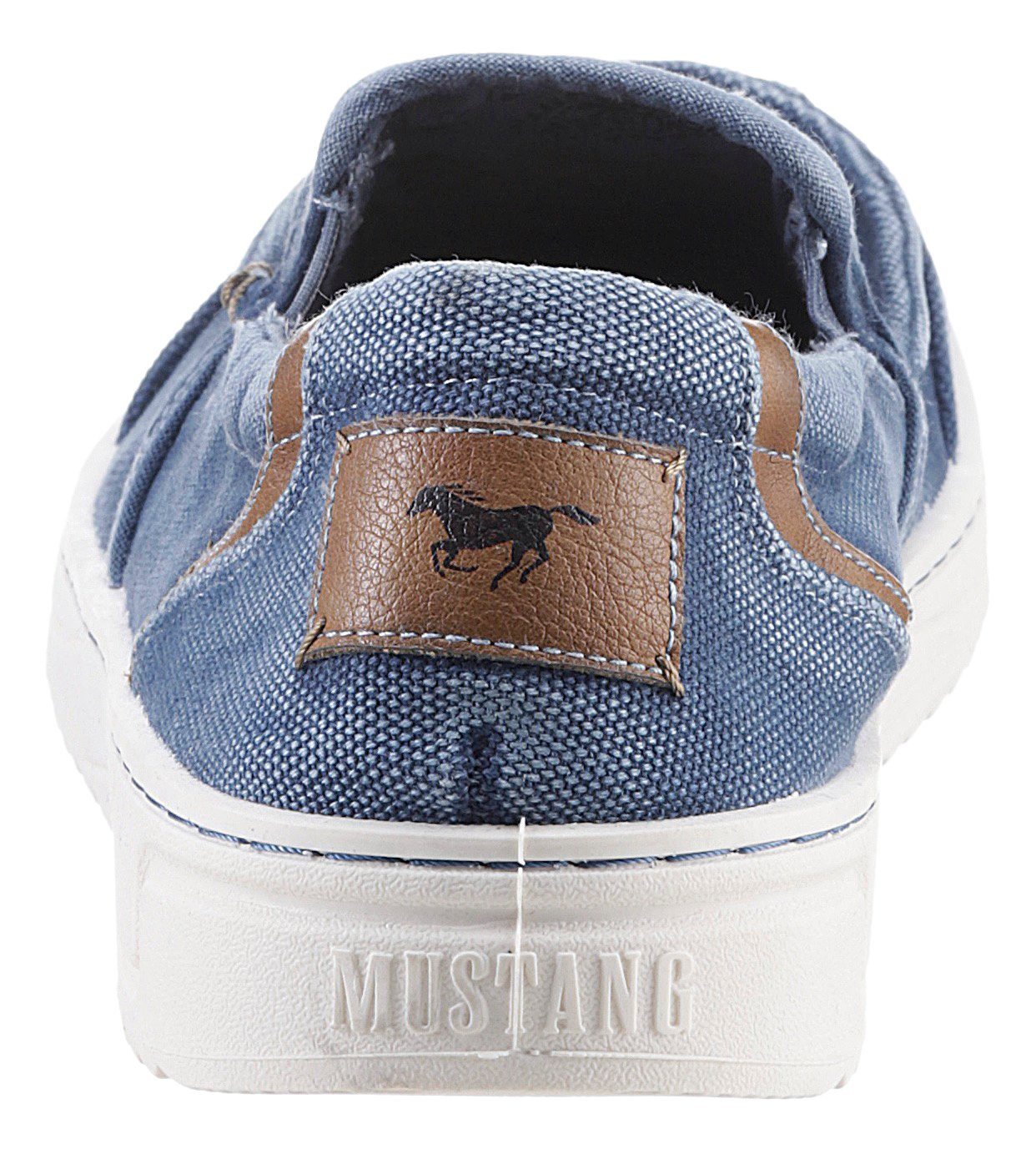 Mustang Shoes Slipper jeansblau kleinen mit Stretcheinsätzen
