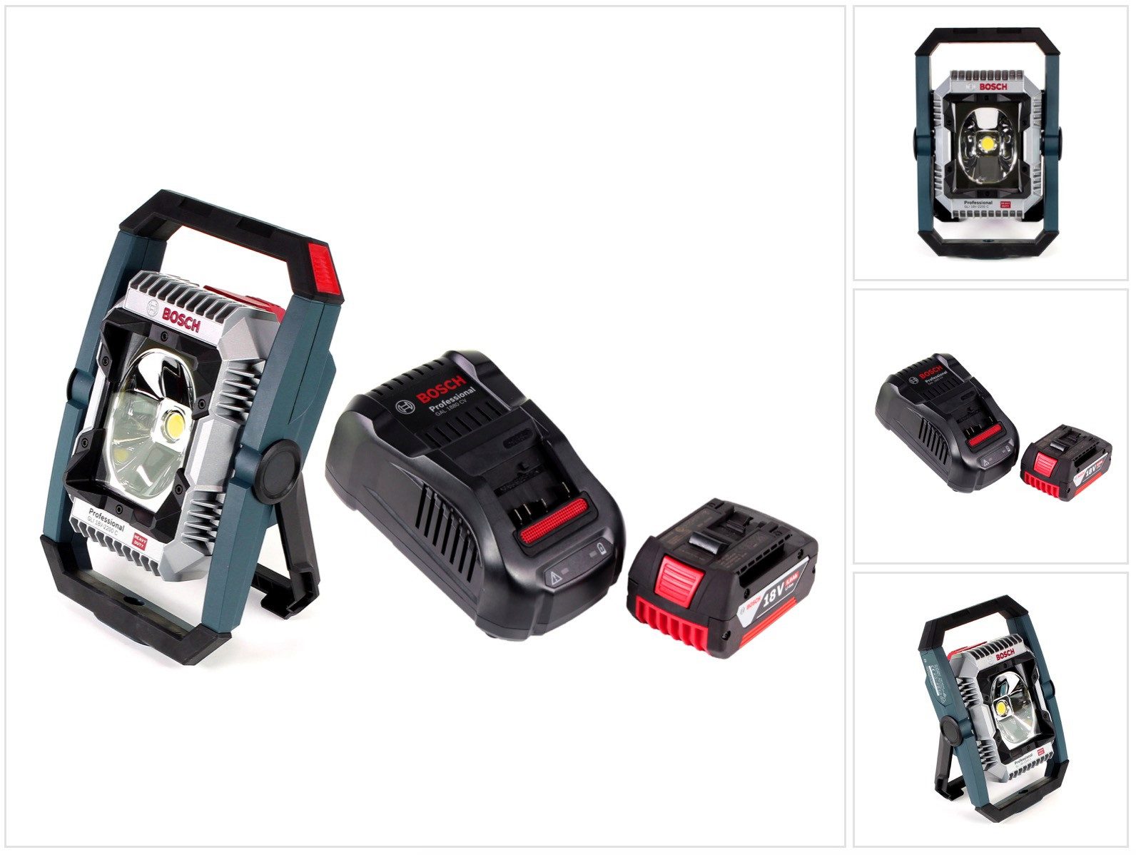 Bosch Professional Baustrahler GLI 18V-2200 C Akku Lampe 18V 2200lm Bluetooth (0601446501) + 1x 5
